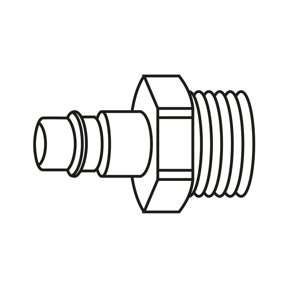 Stecknippel AG, M 10 mm (3/8"): 19 mm, MATADOR Art.-Code: 70050112