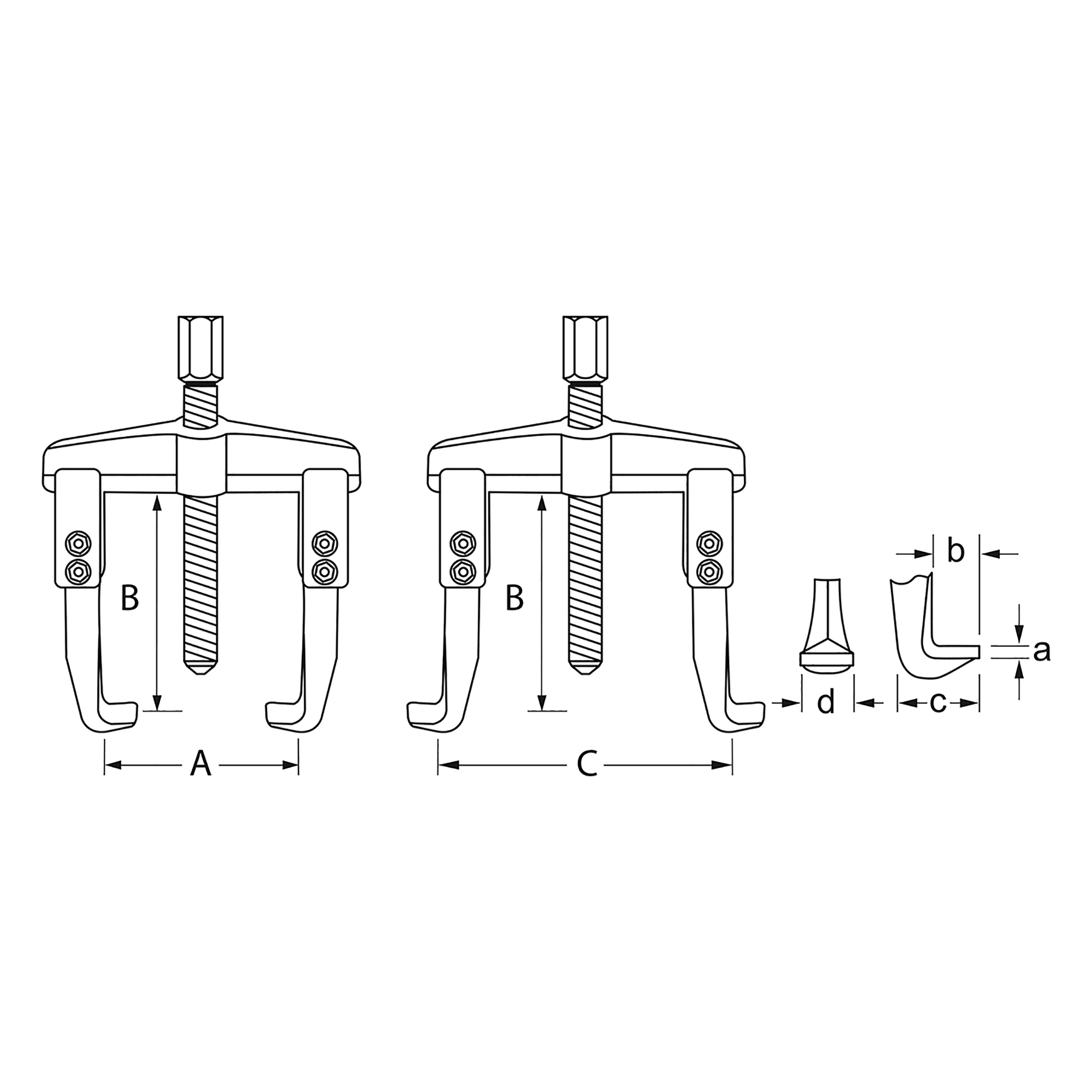 Universal-Abzieher, 2-armig, 60-200 mm, MATADOR Art.-Code: 07260004