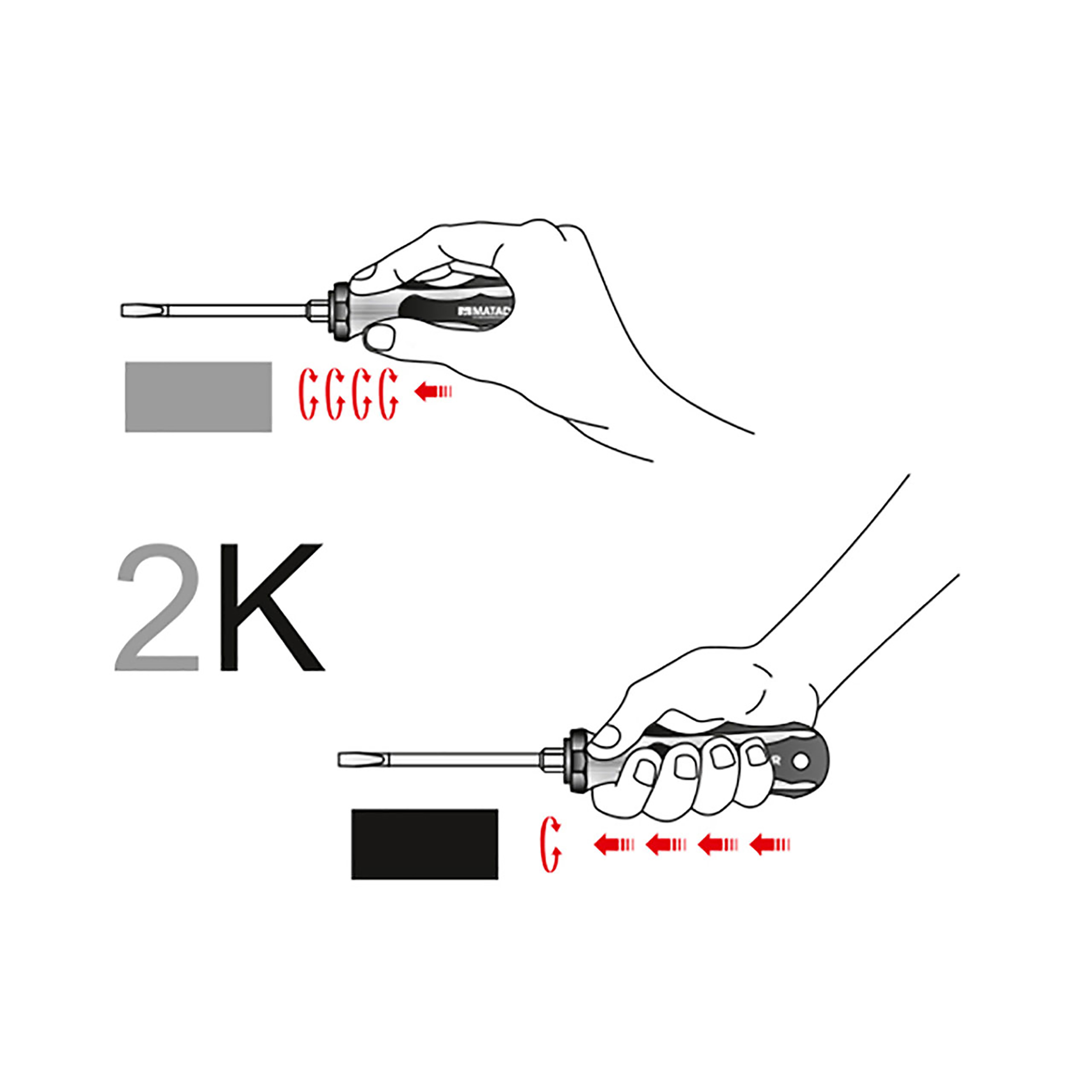 Schraubendreher, 2K, Kreuzschlitz PZ, PZ 2x100 mm, MATADOR Art.-Code: 06570020