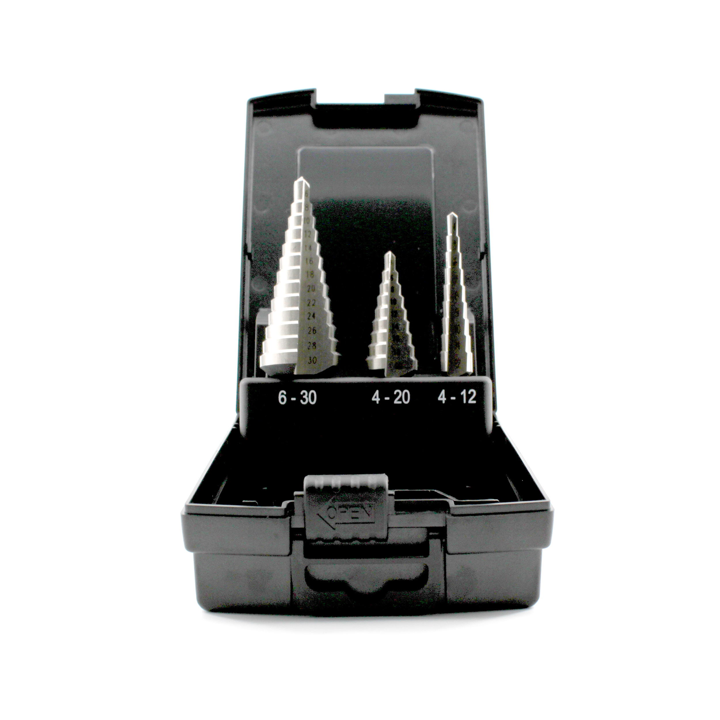 Step drill set, 4-12/ 4-20/ 6-30 mm, 3 pcs, MATADOR item no. 07670001