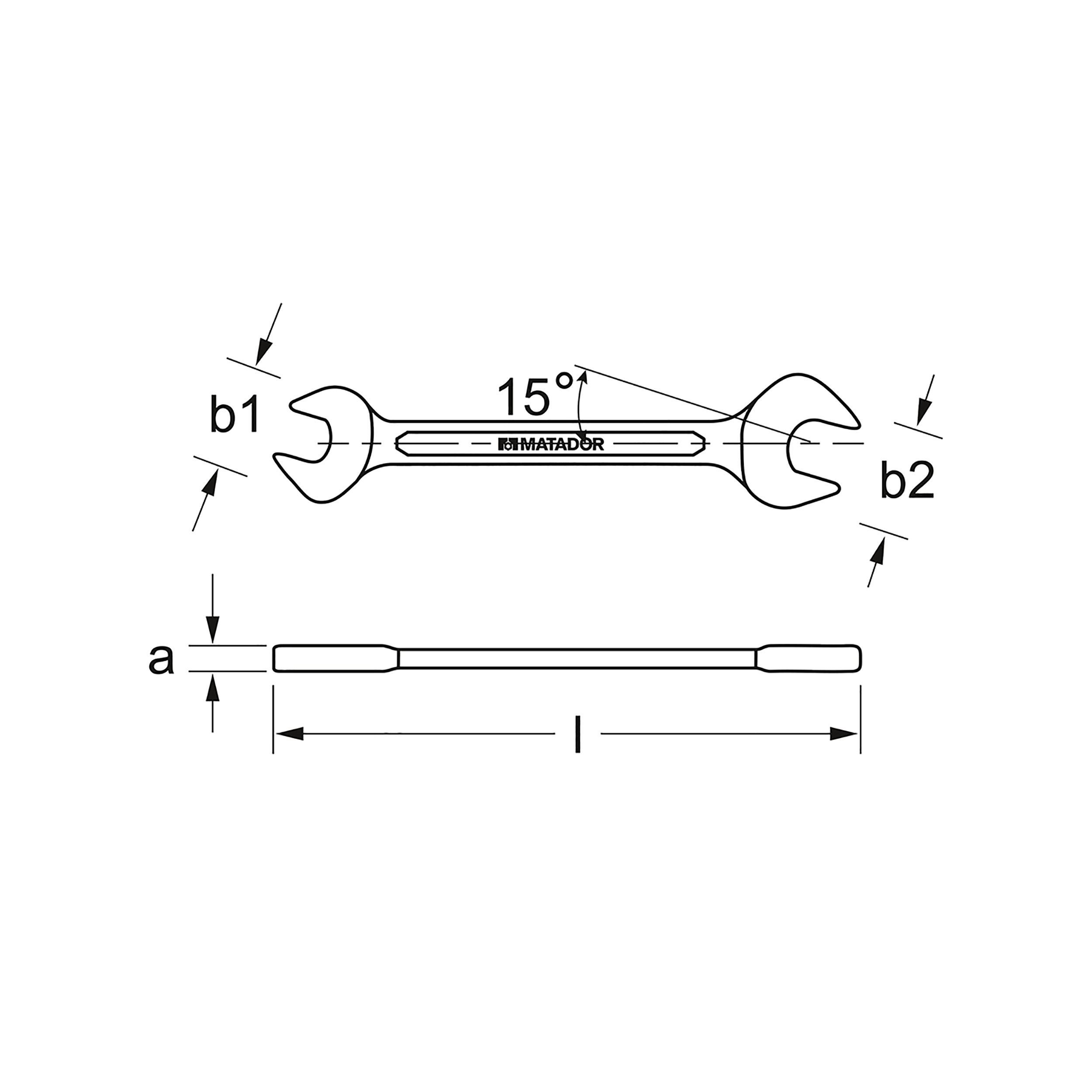 Double open-ended spanner set MATADOR 0100