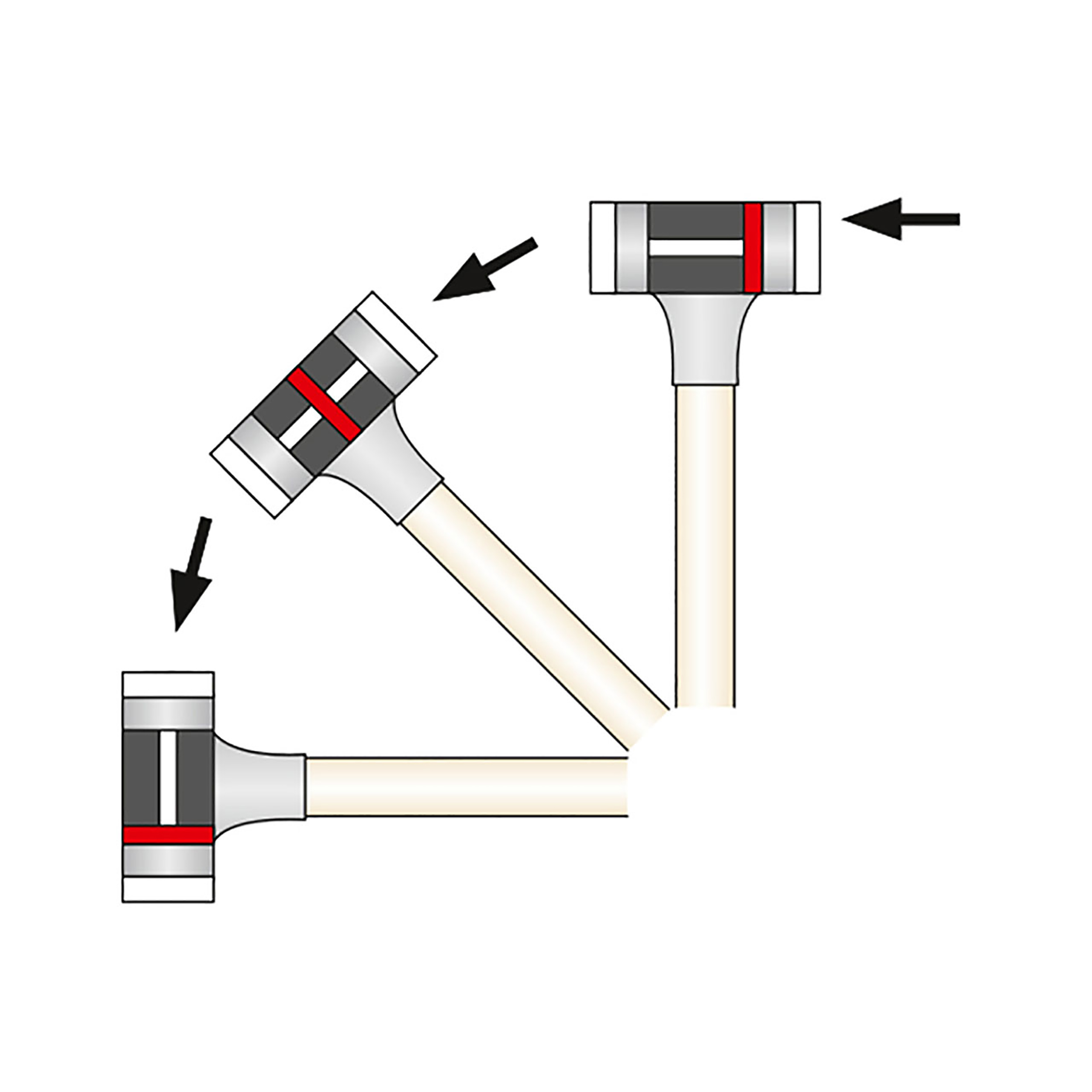 Soft-face hammer, recoilless, 50 mm, 990 g, MATADOR item no.: 07020500