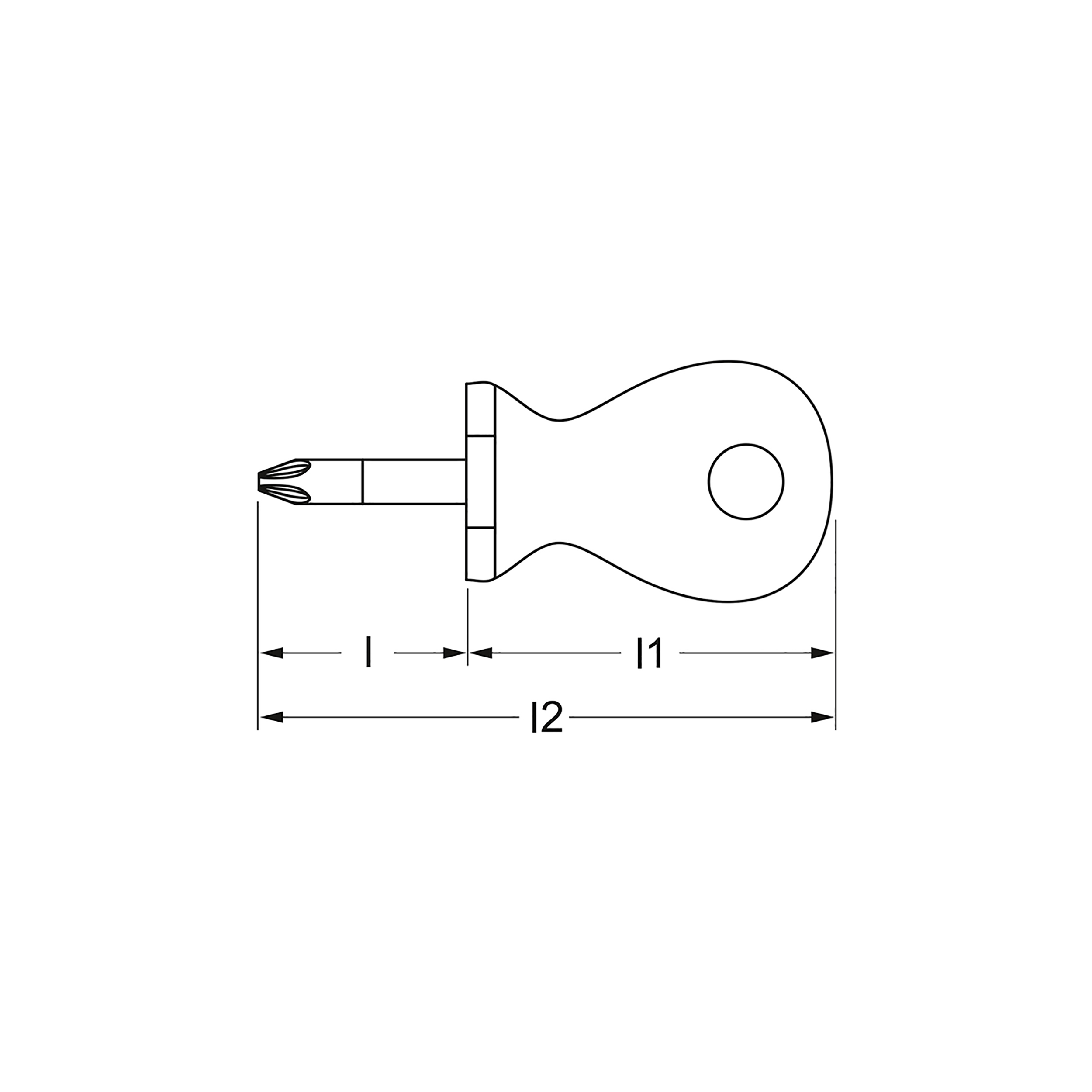 Schraubendreher, Kreuzschlitz, kurz, PH 1x25 mm, MATADOR Art.-Code: 06410010