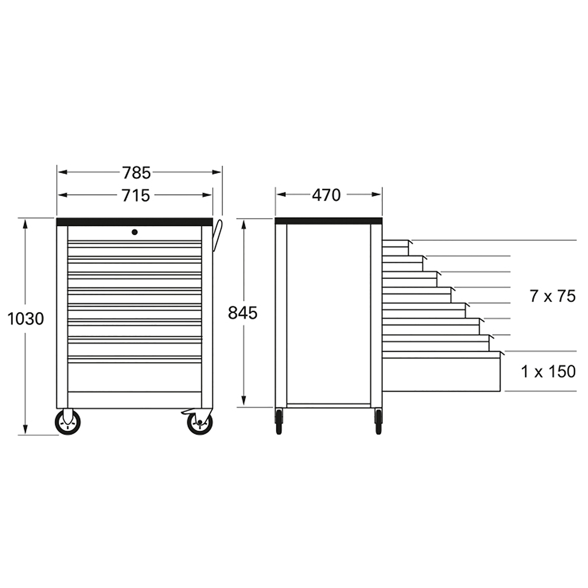 RATIO Workshop trolley, 8S empty, MATADOR 81630030