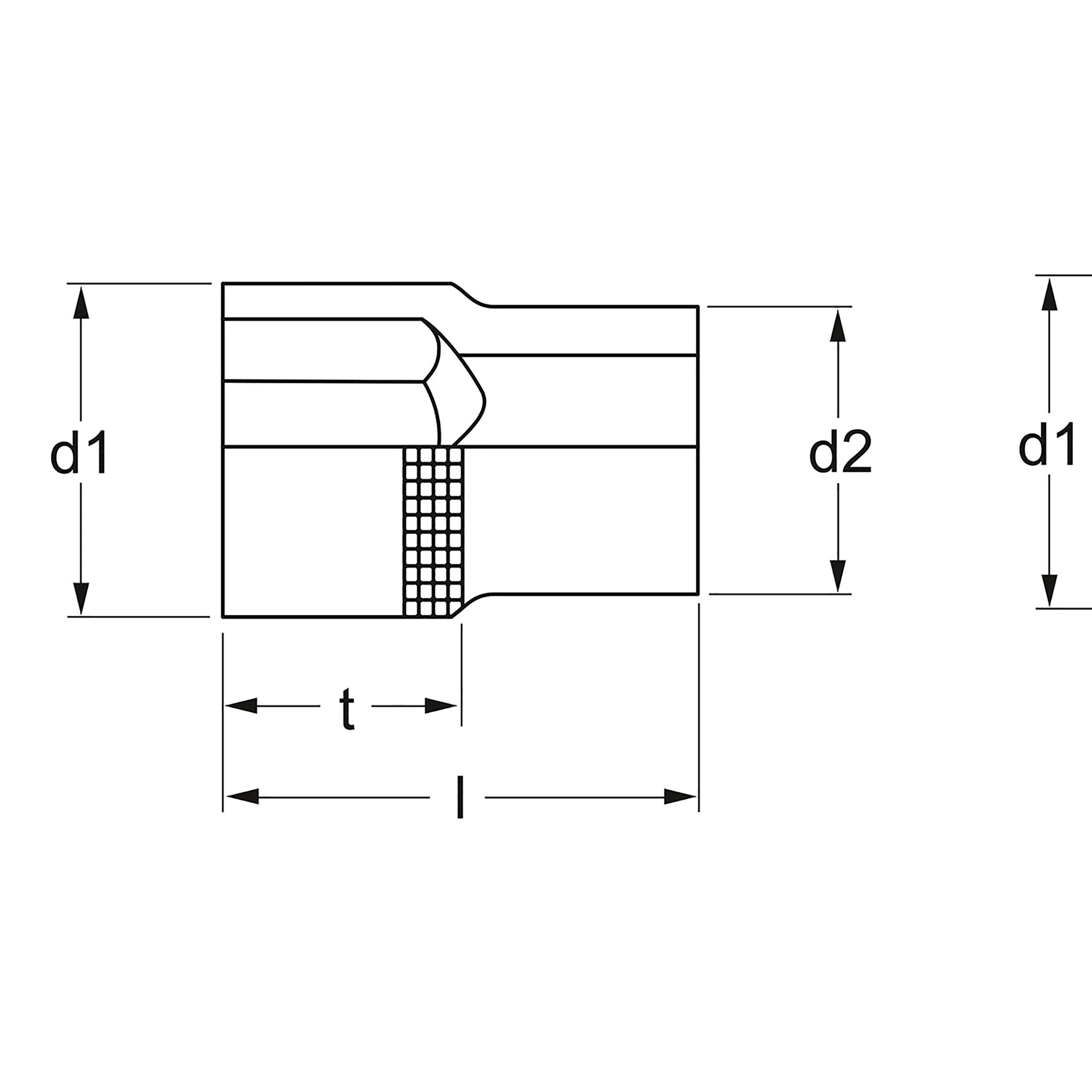 Steckschlüssel-Einsatz, 12-kt. mm, 25 mm (1"): 41 mm, MATADOR Art.-Code: 60750410