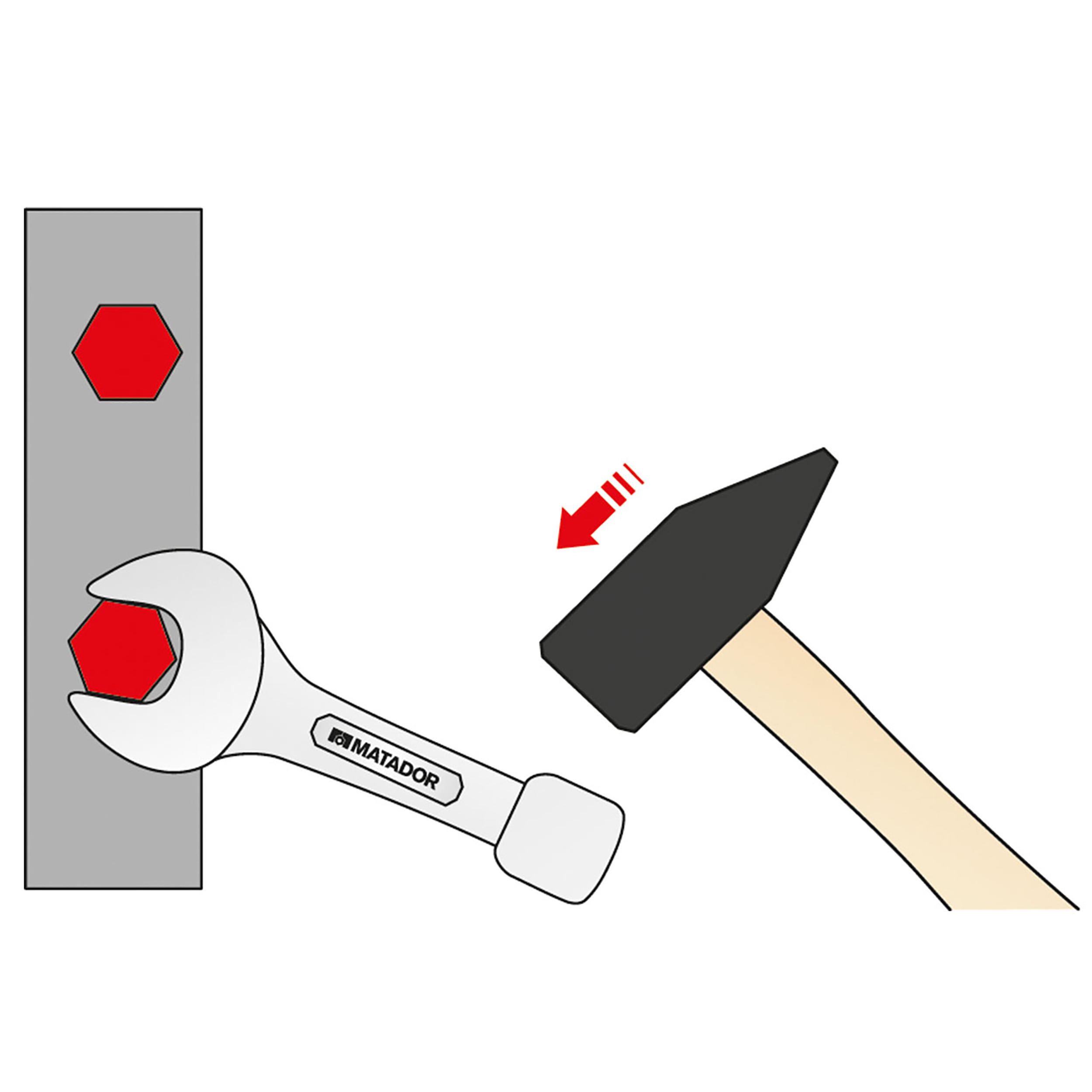 Schlag-Maulschlüssel, DIN 133, 75 mm, MATADOR Art.-Code: 01750750