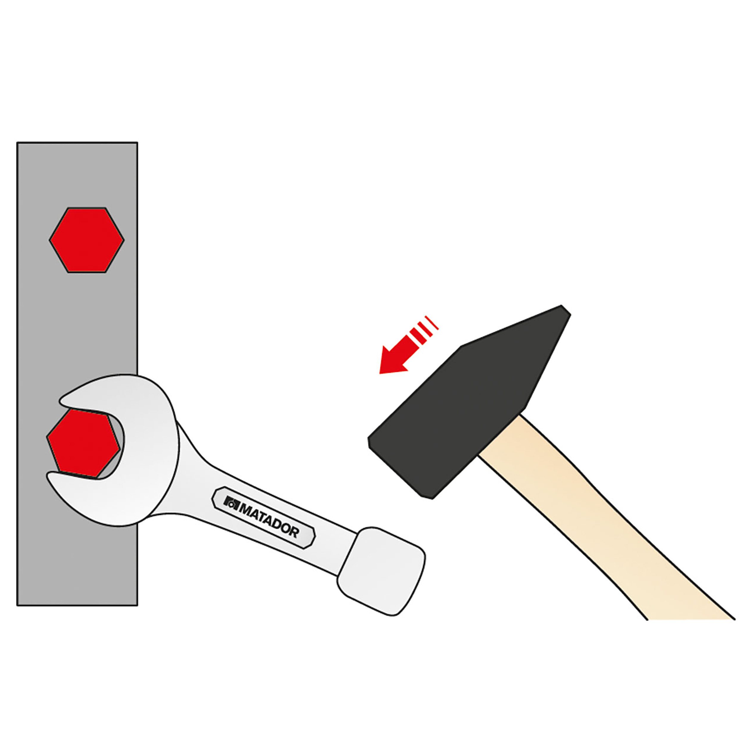 Schlag-Maulschlüssel, DIN 133, 100 mm, MATADOR Art.-Code: 01751000