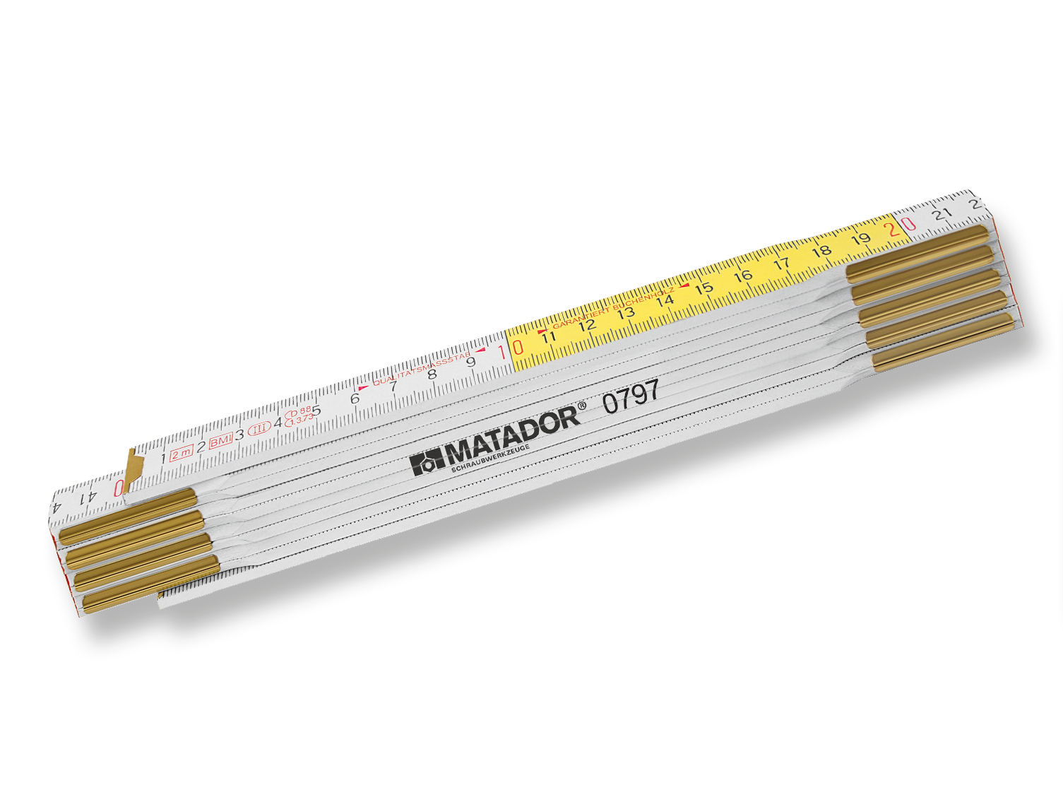 2 Meter Holz-Gliedermaßstab.