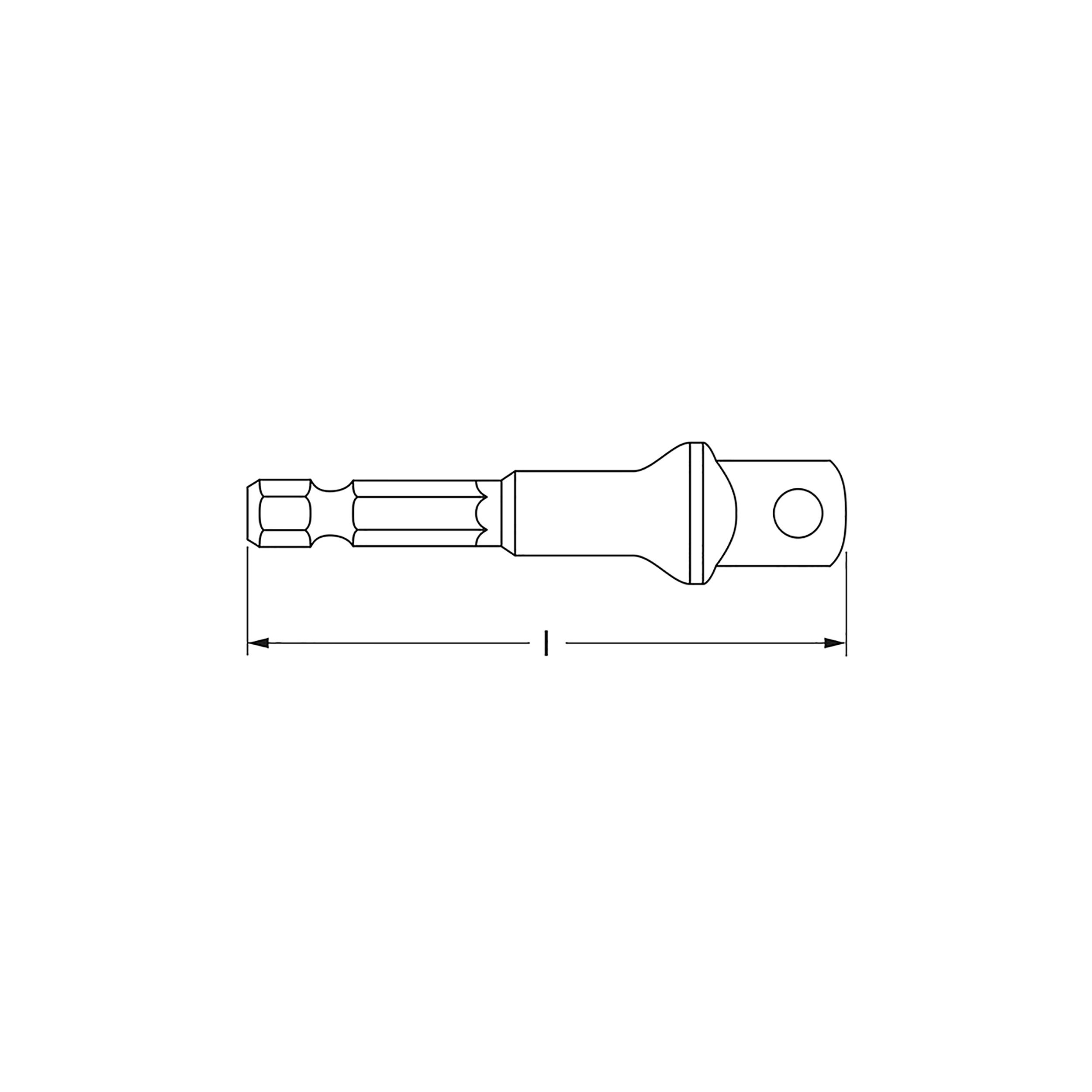 Adapter for drill, M 1/2" x M 1/4", MATADOR item no.: 40850001