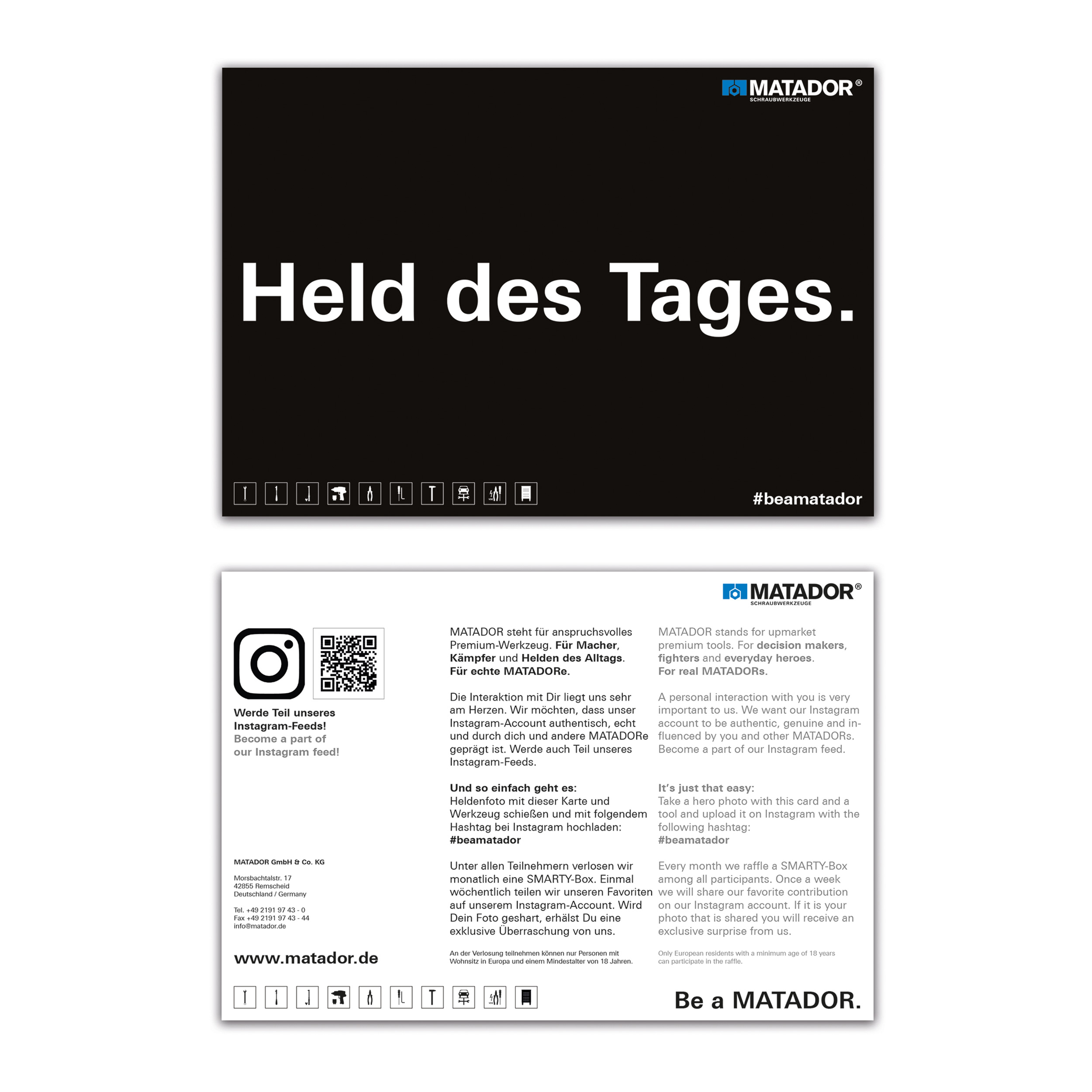 Karte "Held des Tages", DIN A6, MATADOR Art.-Code: 81910026