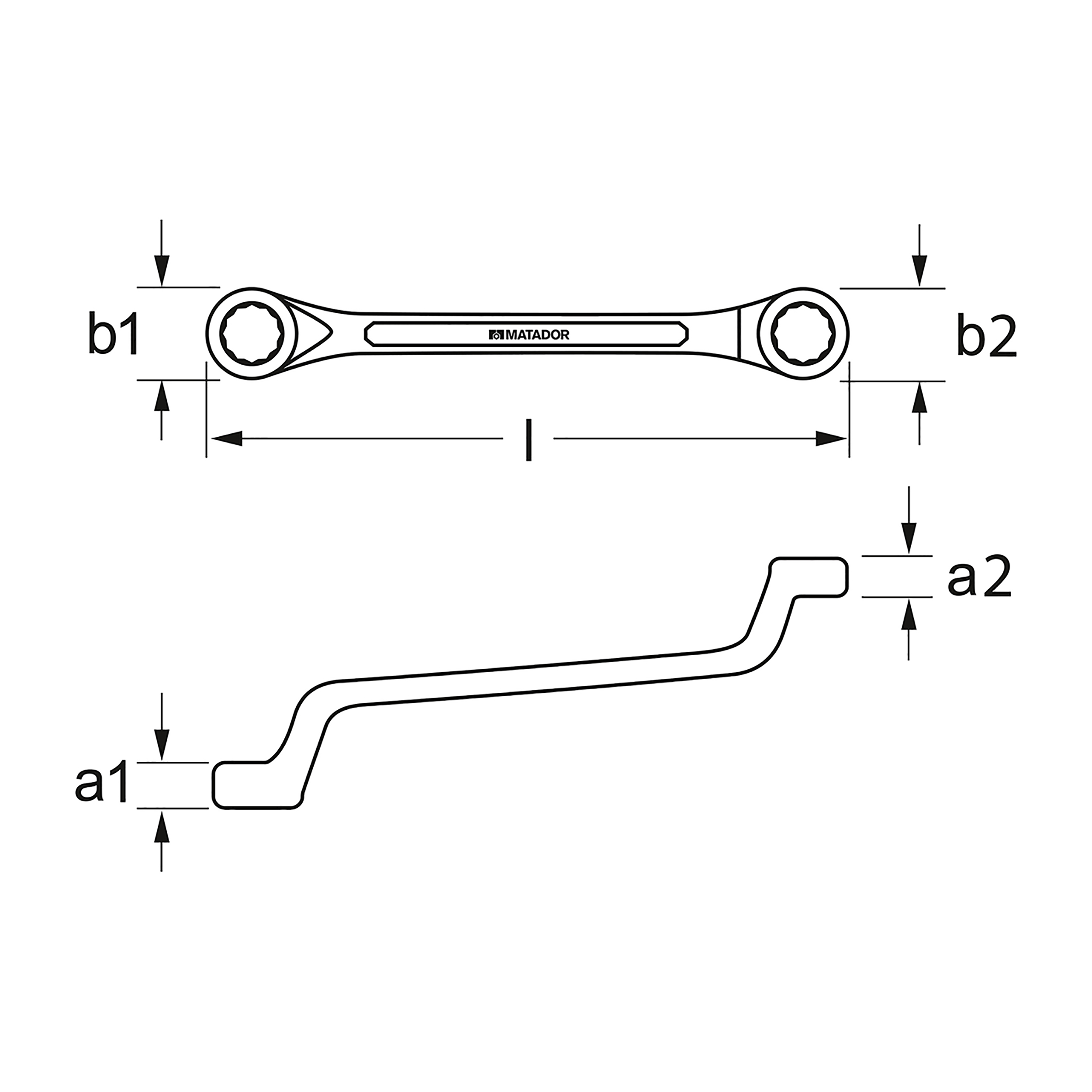 Doppelringschlüssel, DIN 838, 18x19 mm, MATADOR Art.-Code: 02001819