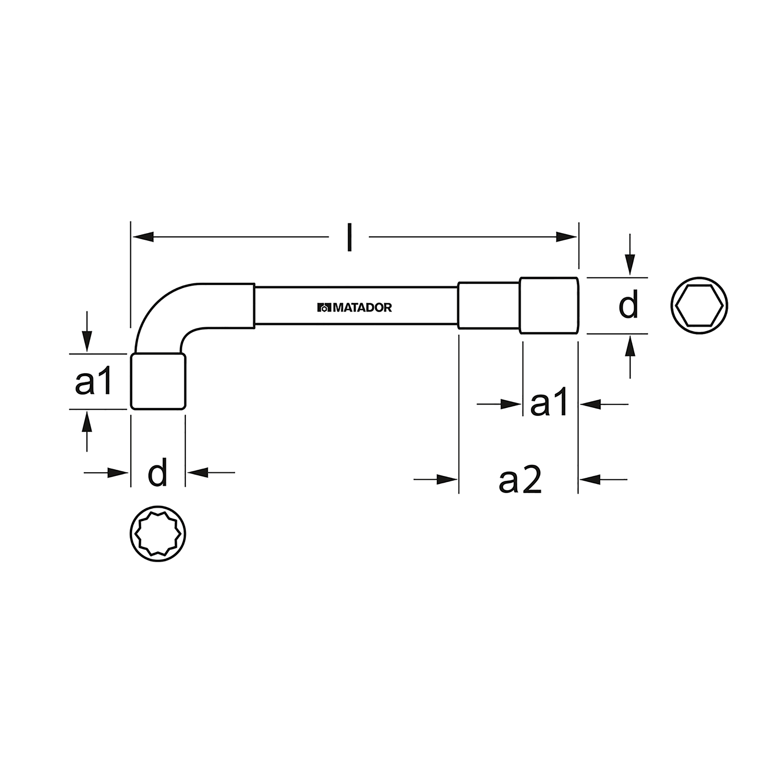 Pfeifenkopfschlüssel, 6x12-kt., 20 mm, MATADOR Art.-Nr.: 03200200