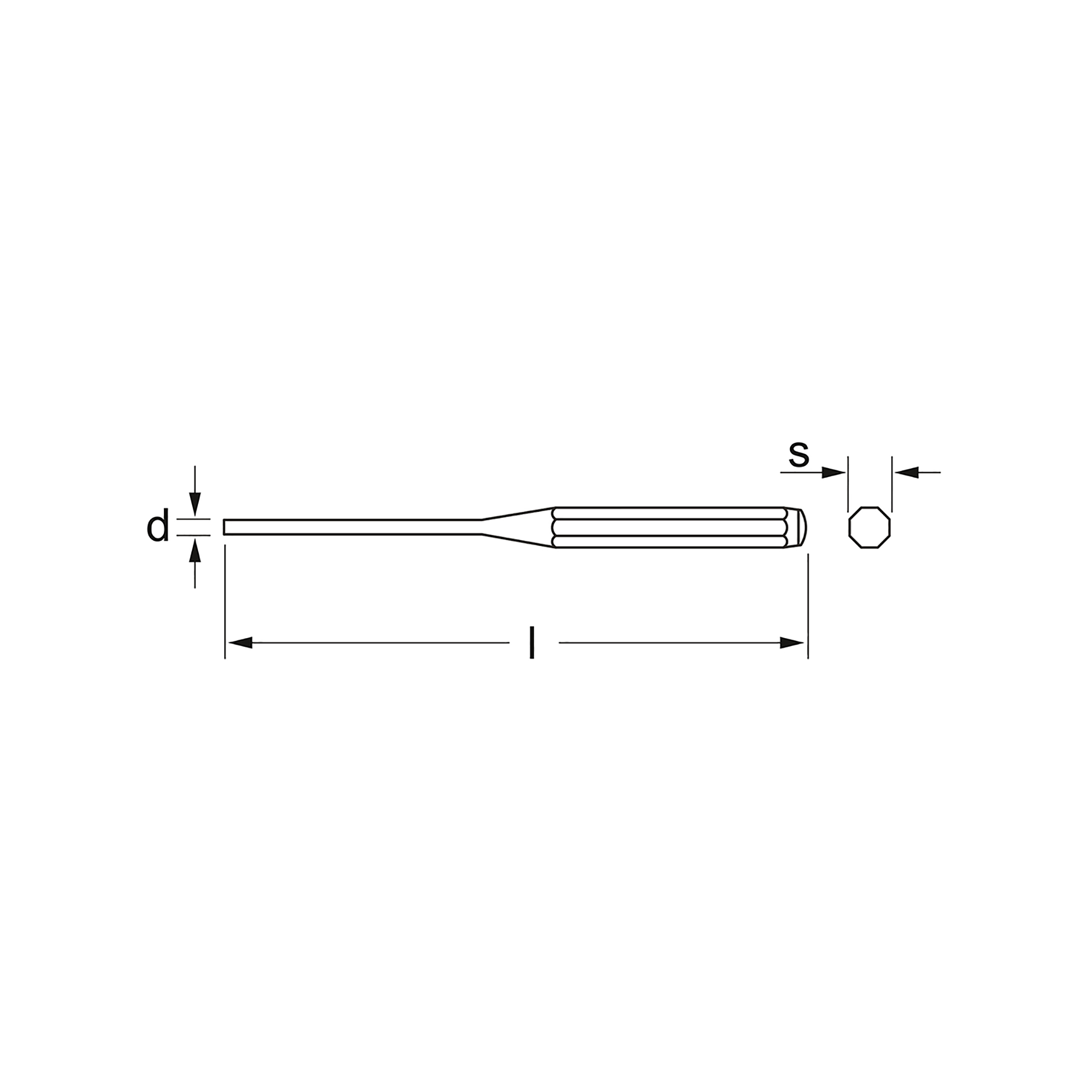 Splintentreiber, DIN 6450, Form C, 5x150 mm, MATADOR Art.-Nr.: 07180050