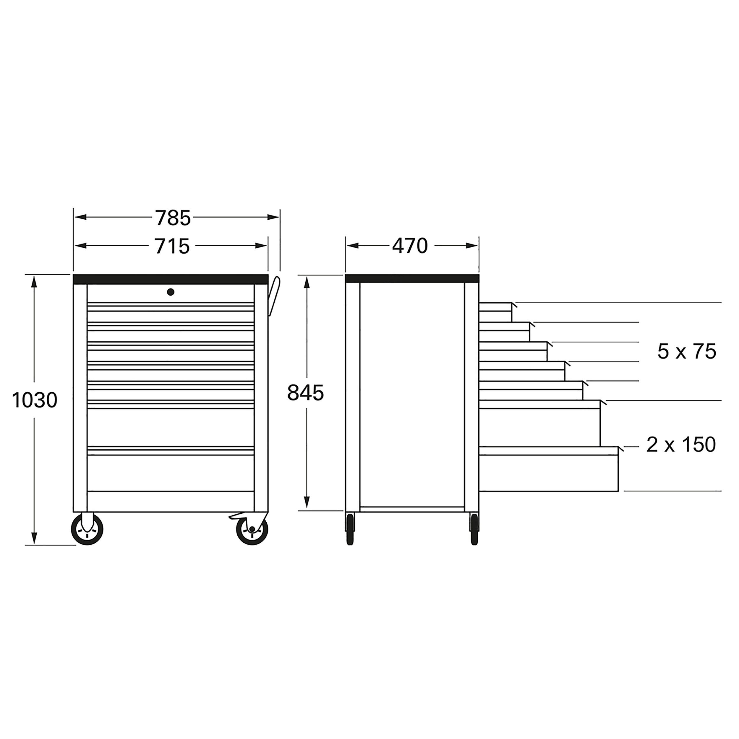 RATIO Workshop trolley, 7S empty, MATADOR 81630020