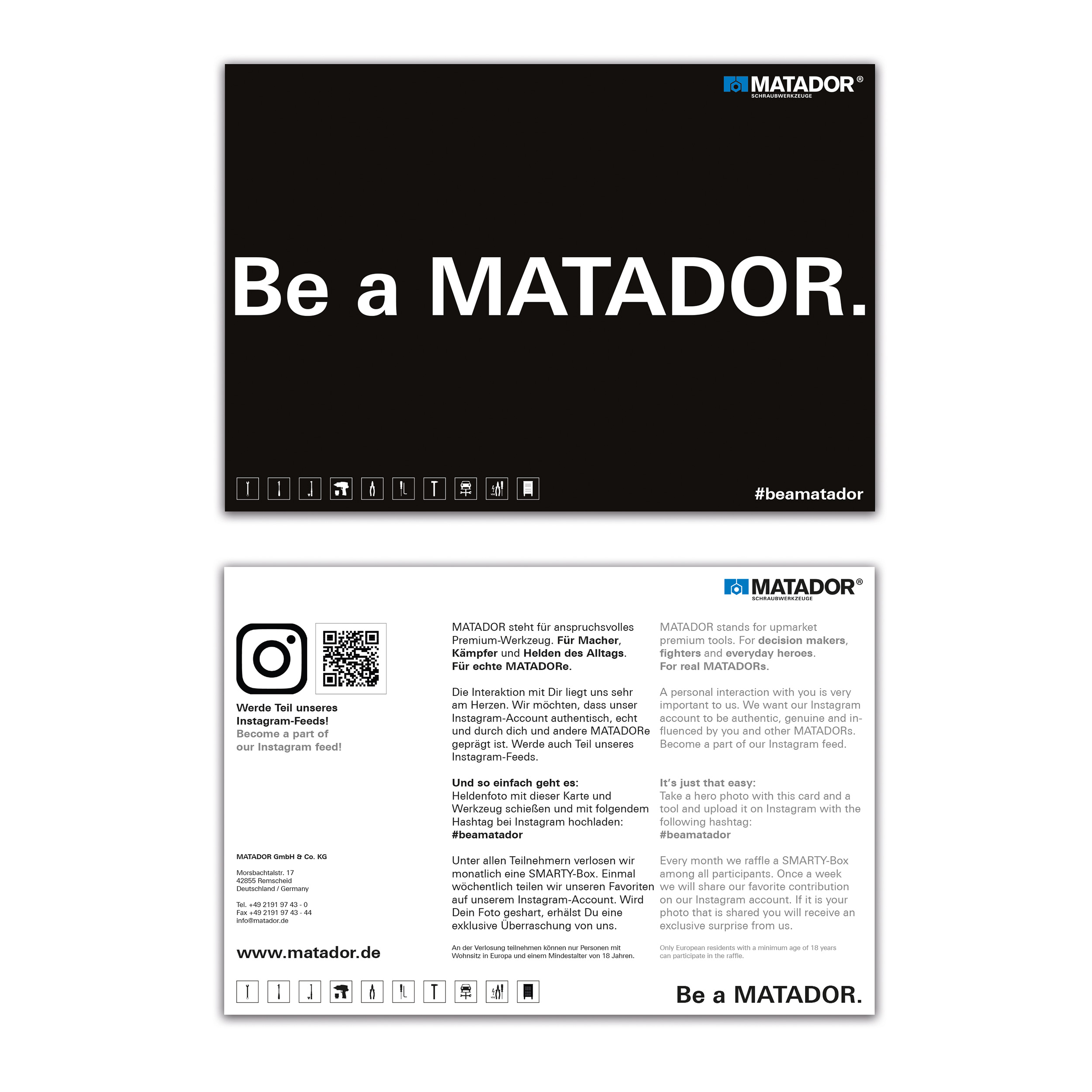 Karte "Be a MATADOR", DIN A6, MATADOR Art.-Code: 81910024