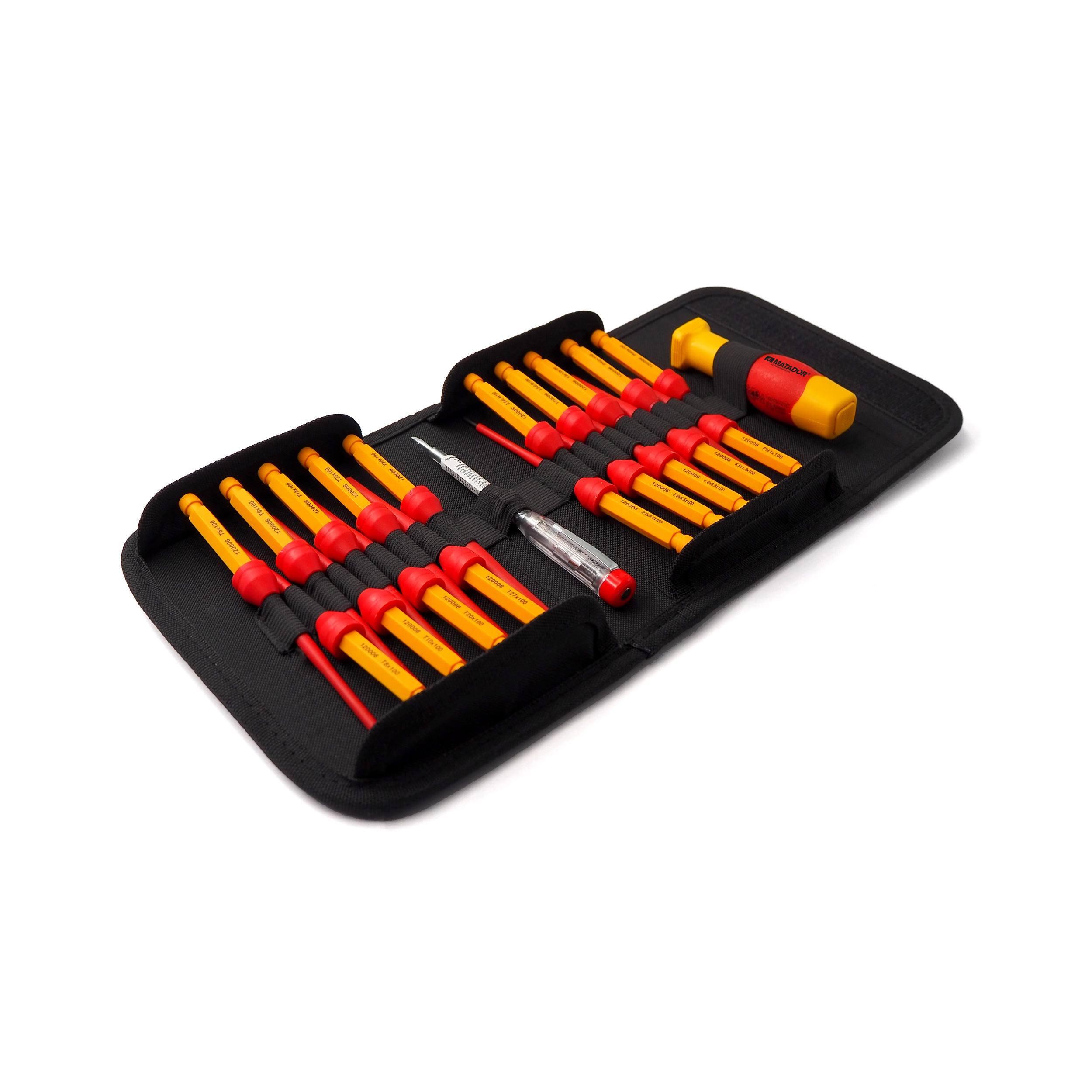 Electrician's roll-up bag VDE with 21-piece screwdriver assortment in textile bag