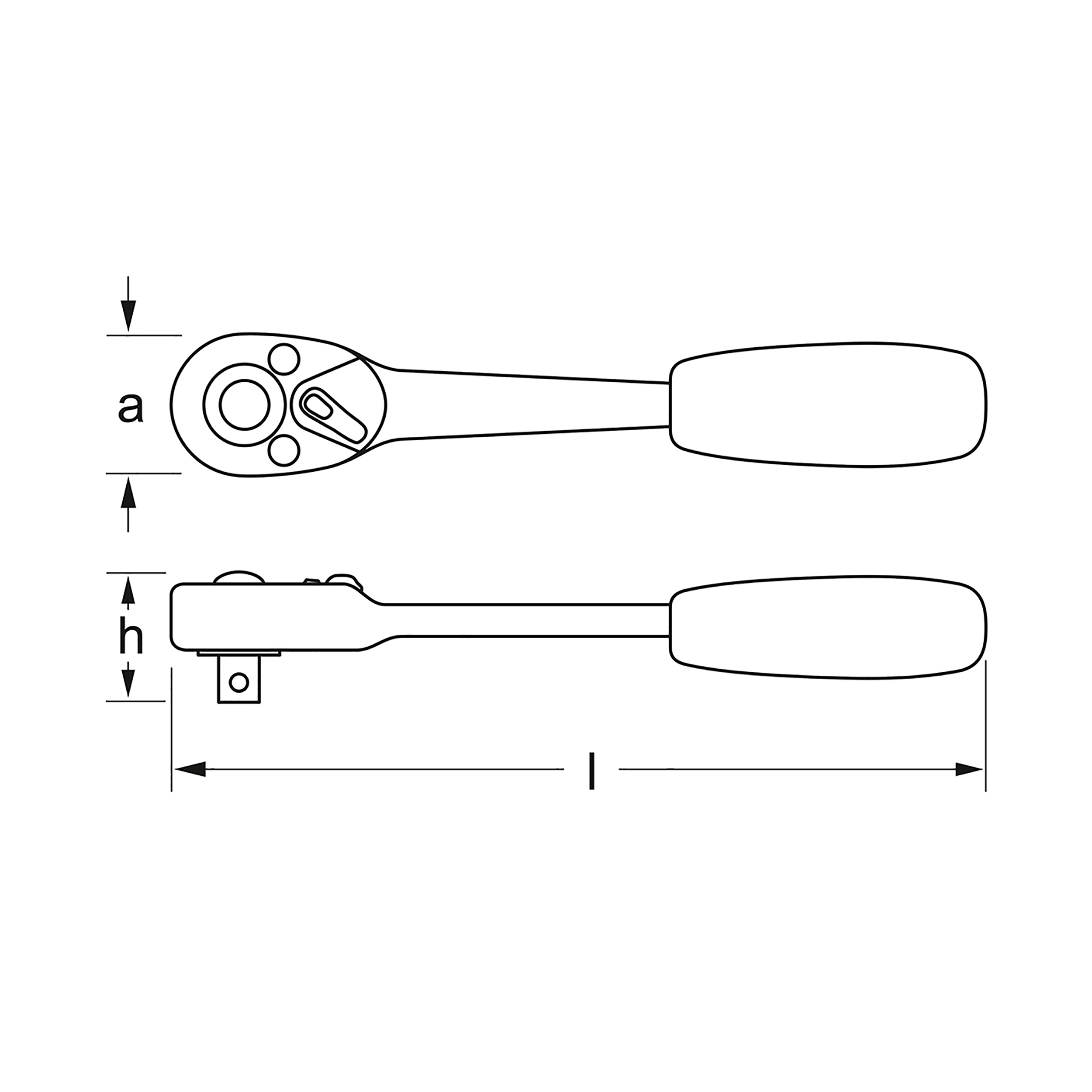 Hebel-Umschaltknarre Z90 mit 90 Zähnen, 6,3 mm (1/4"), MATADOR Art.-Code: 20610090