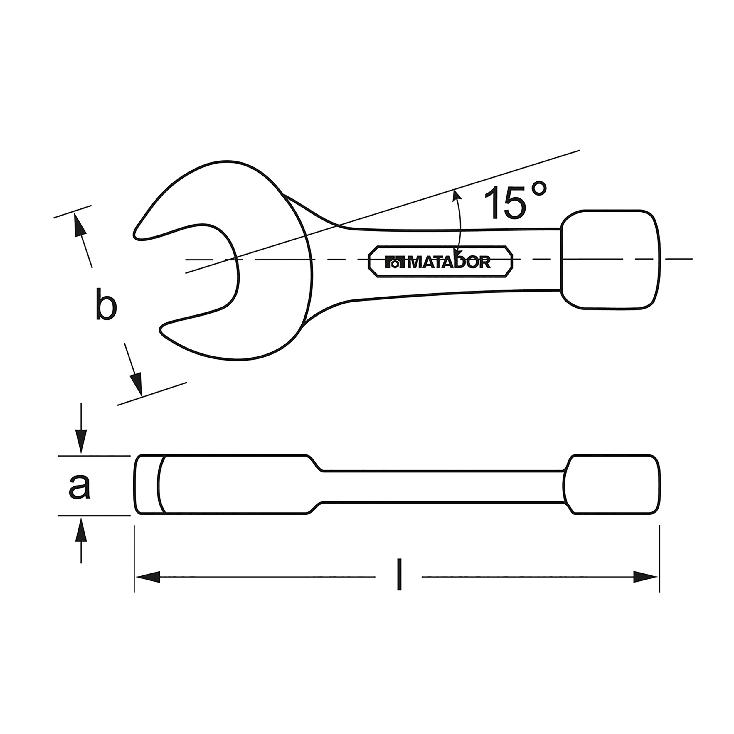 Schlag-Maulschlüssel, DIN 133, 80 mm, MATADOR Art.-Nr.: 01750800