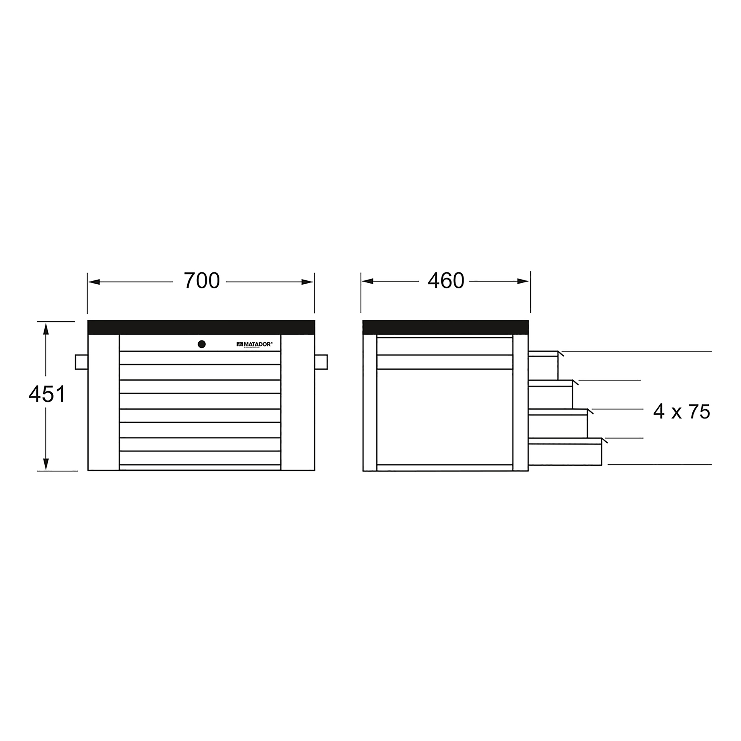 Tool chest RATIO, MATADOR item no. 81630018