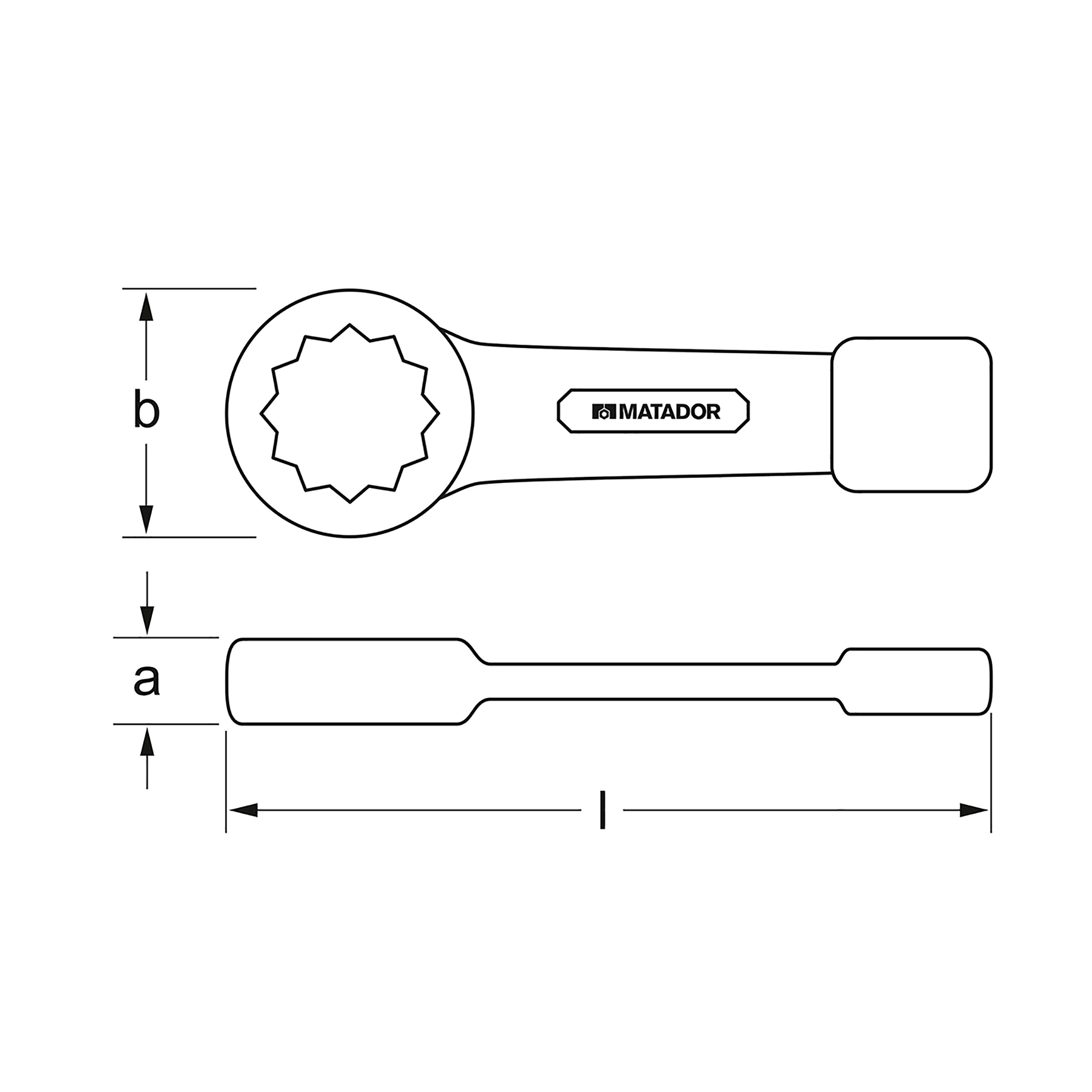 Schlag-Ringschlüssel, DIN 7444, 110 mm, MATADOR Art.-Code: 02701100