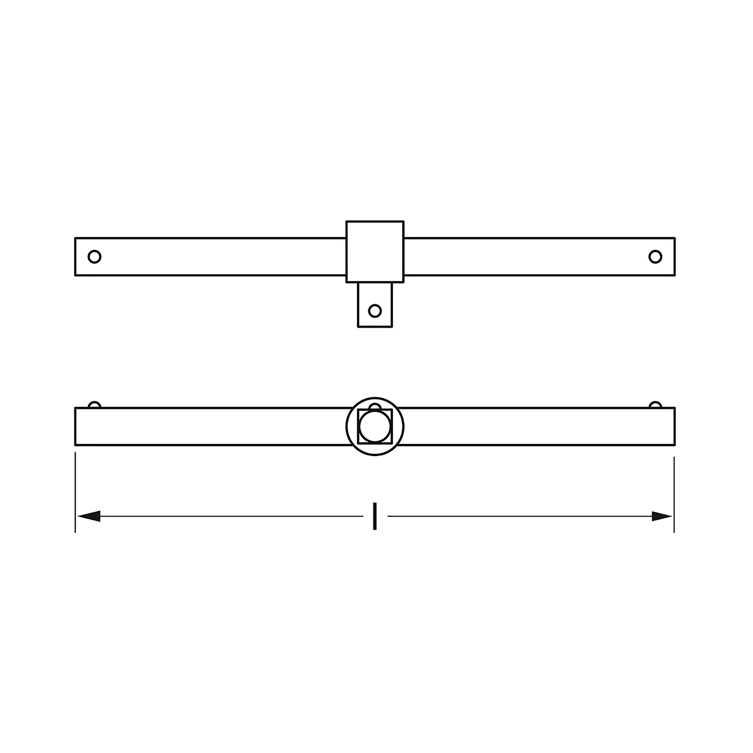 Sliding handle, 3/8": 200 mm, MATADOR item no.: 30640001