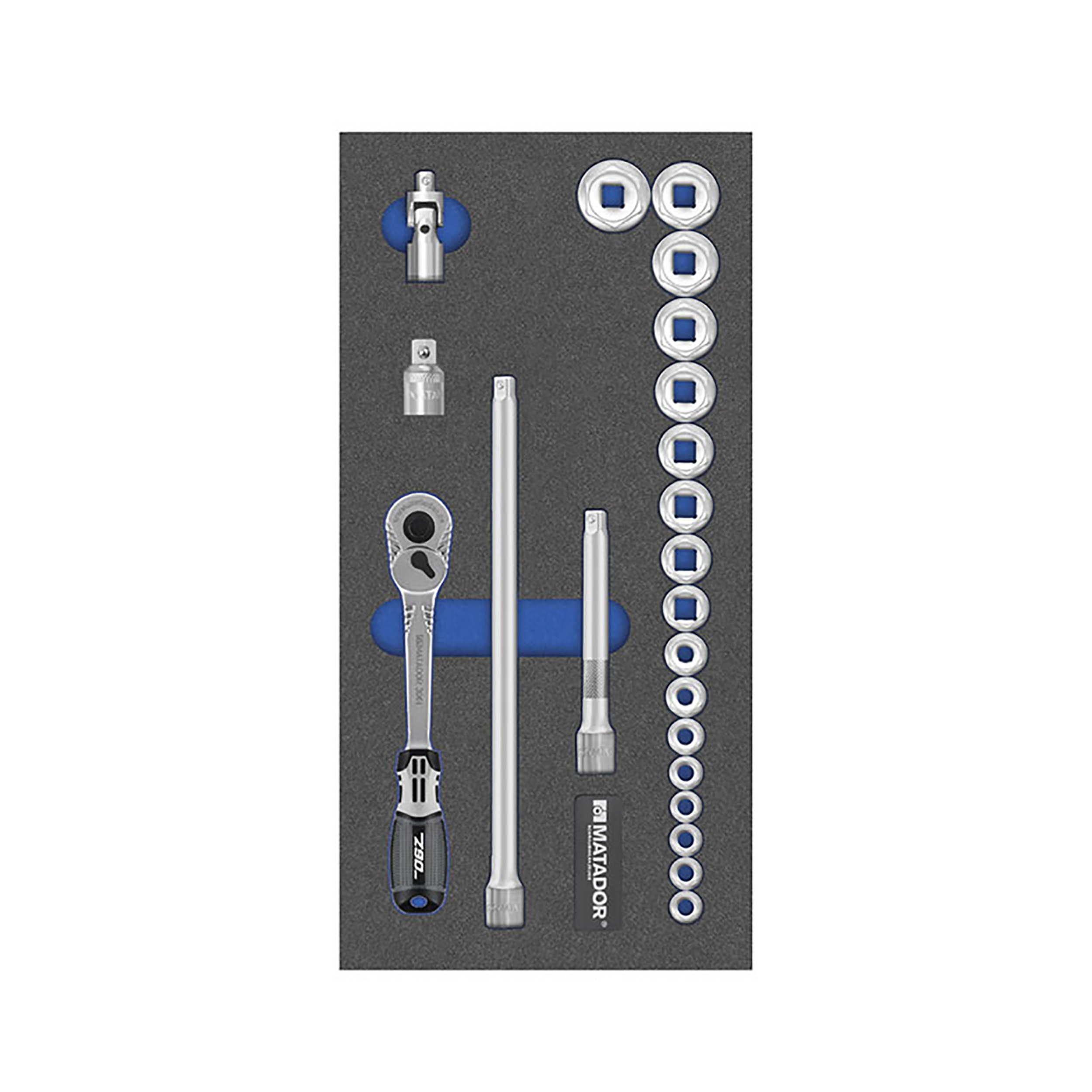 MTS: Socket spanner set, 22 pcs., 3/8": 1/4"-7/8" AF (1/3), MATADOR item no.: 81641303