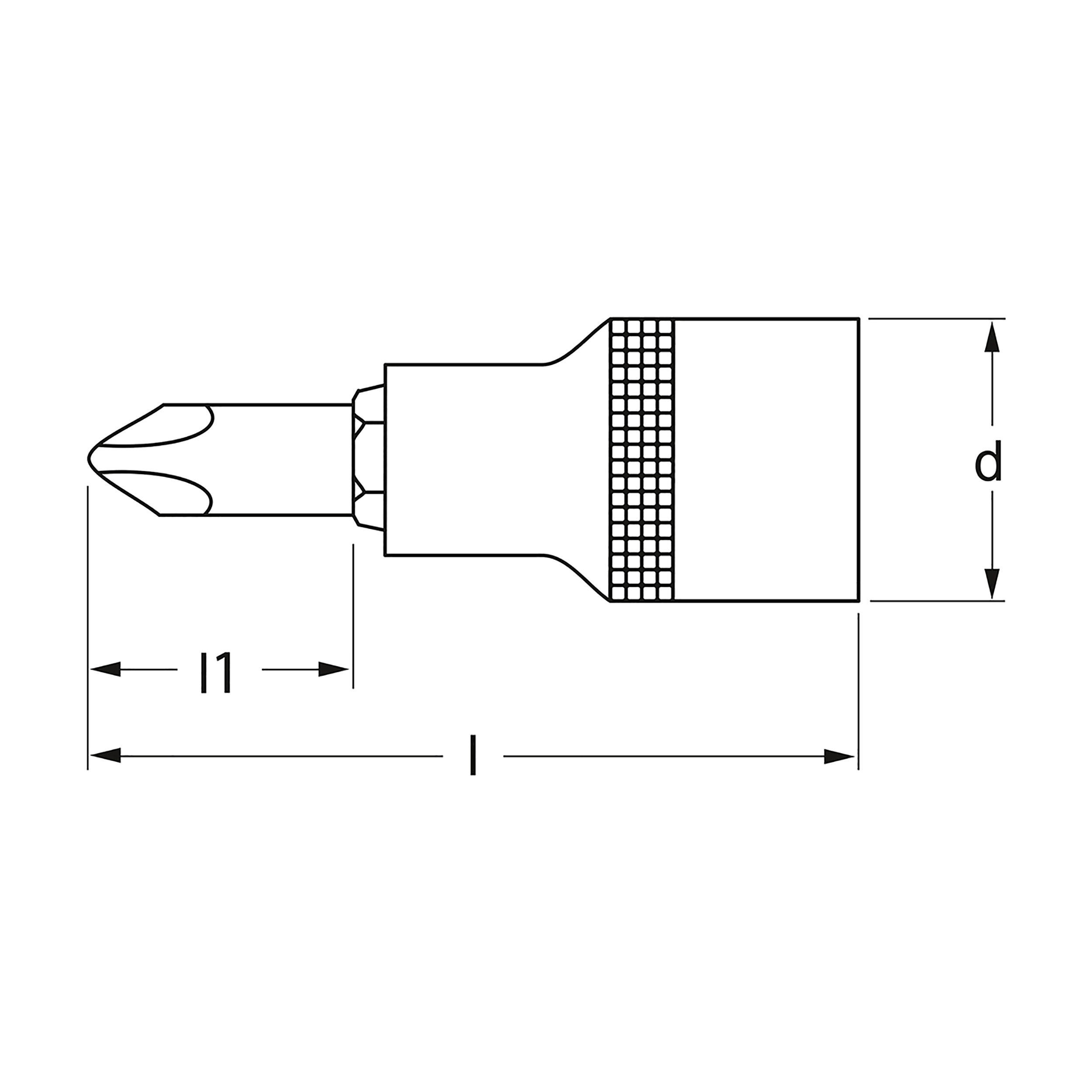 Screwdriver bit socket, 3/8": PH 1, MATADOR item no.: 30770001