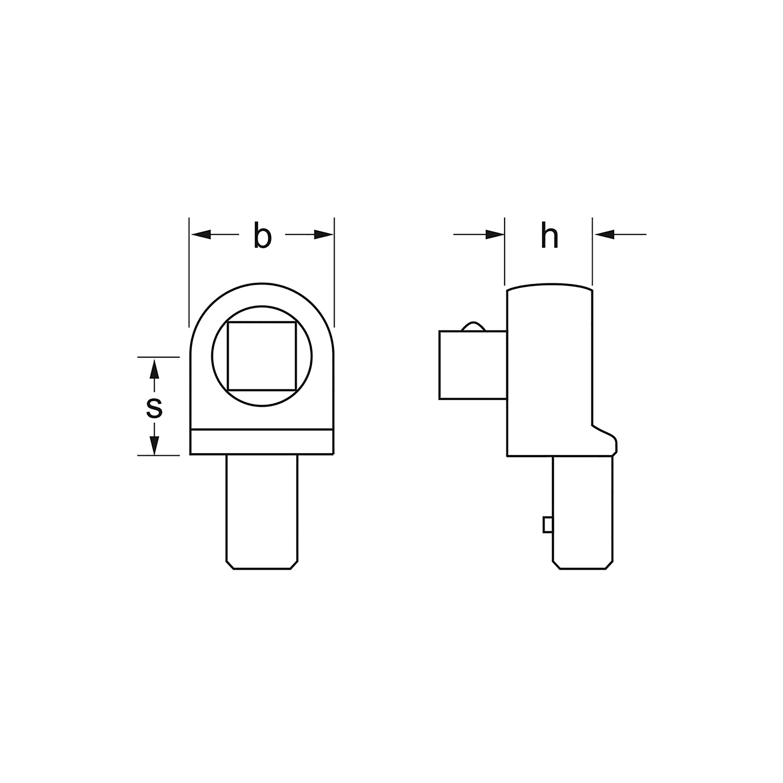 Recessed square, 14x18 mm: 3/4", MATADOR item no.: 61880005