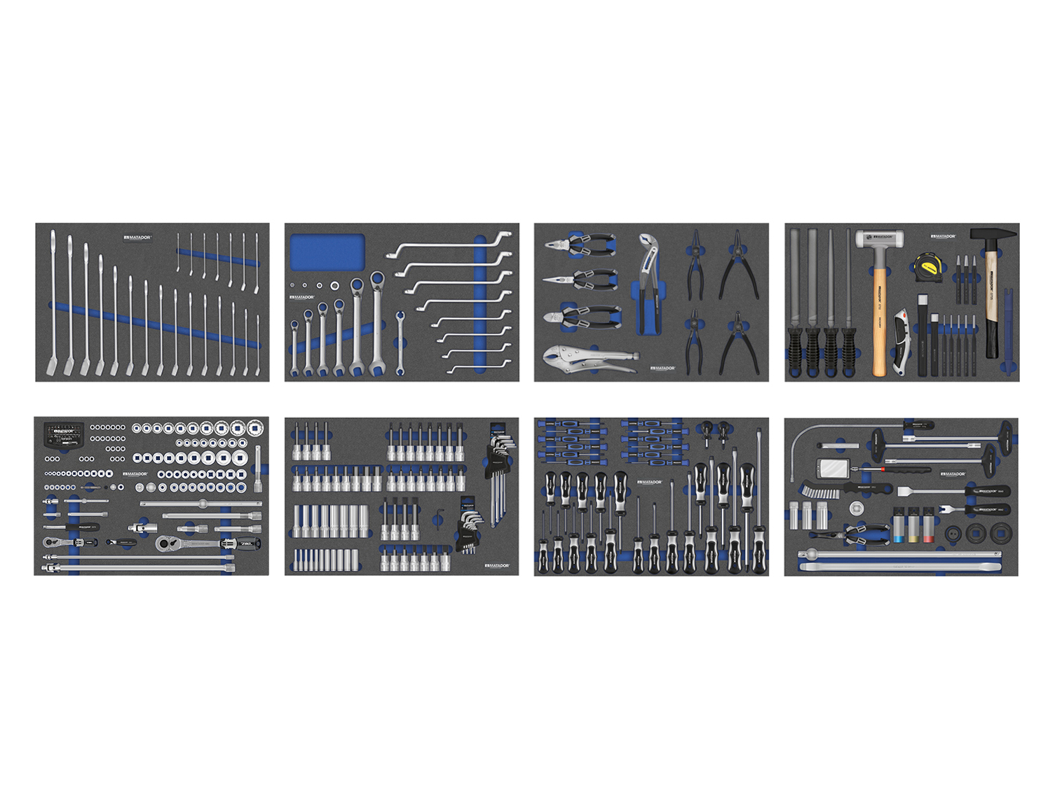 8 Module für 8 Schubladen.