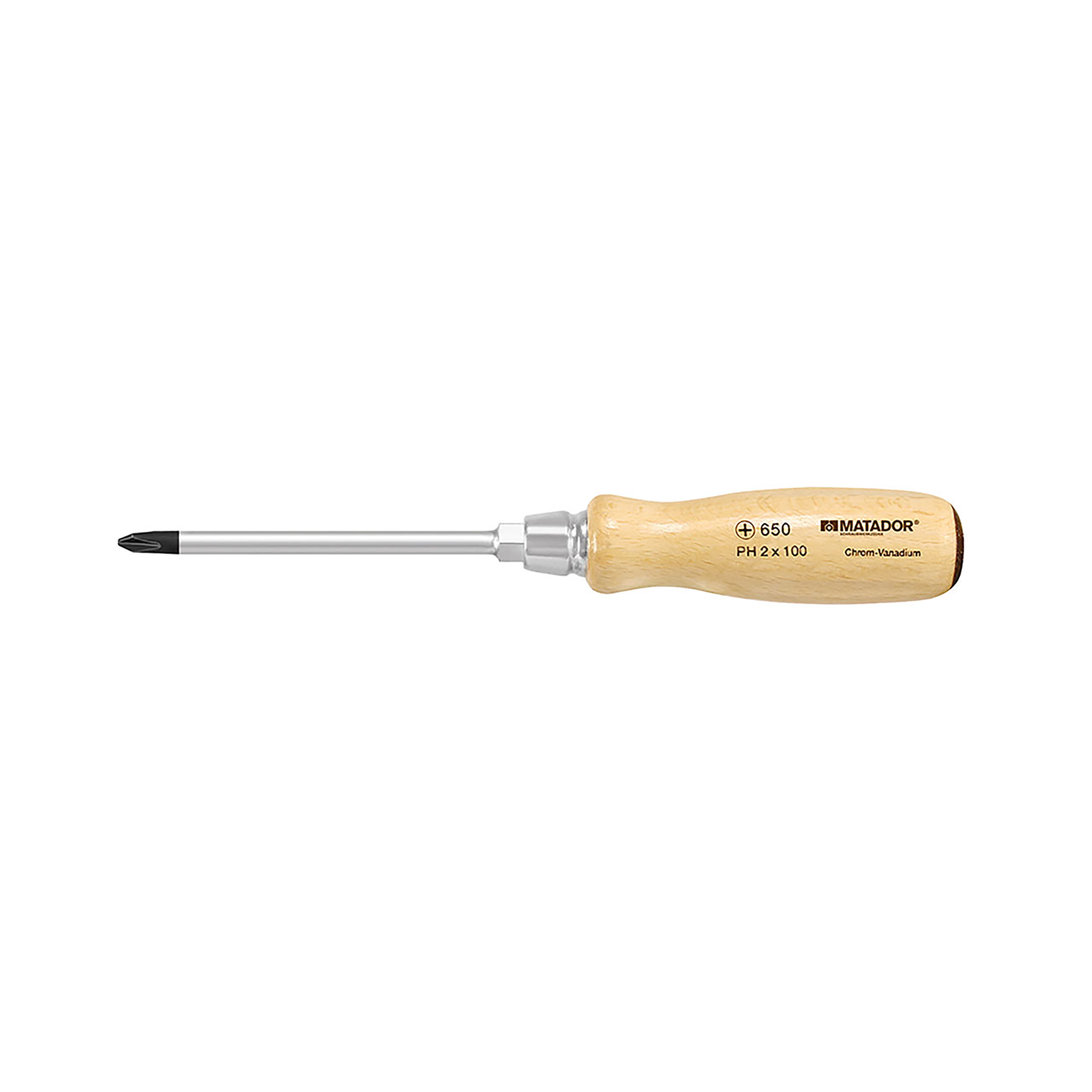 Wooden handle screwdriver, PH 2x210 mm, MATADOR item no.: 06500020