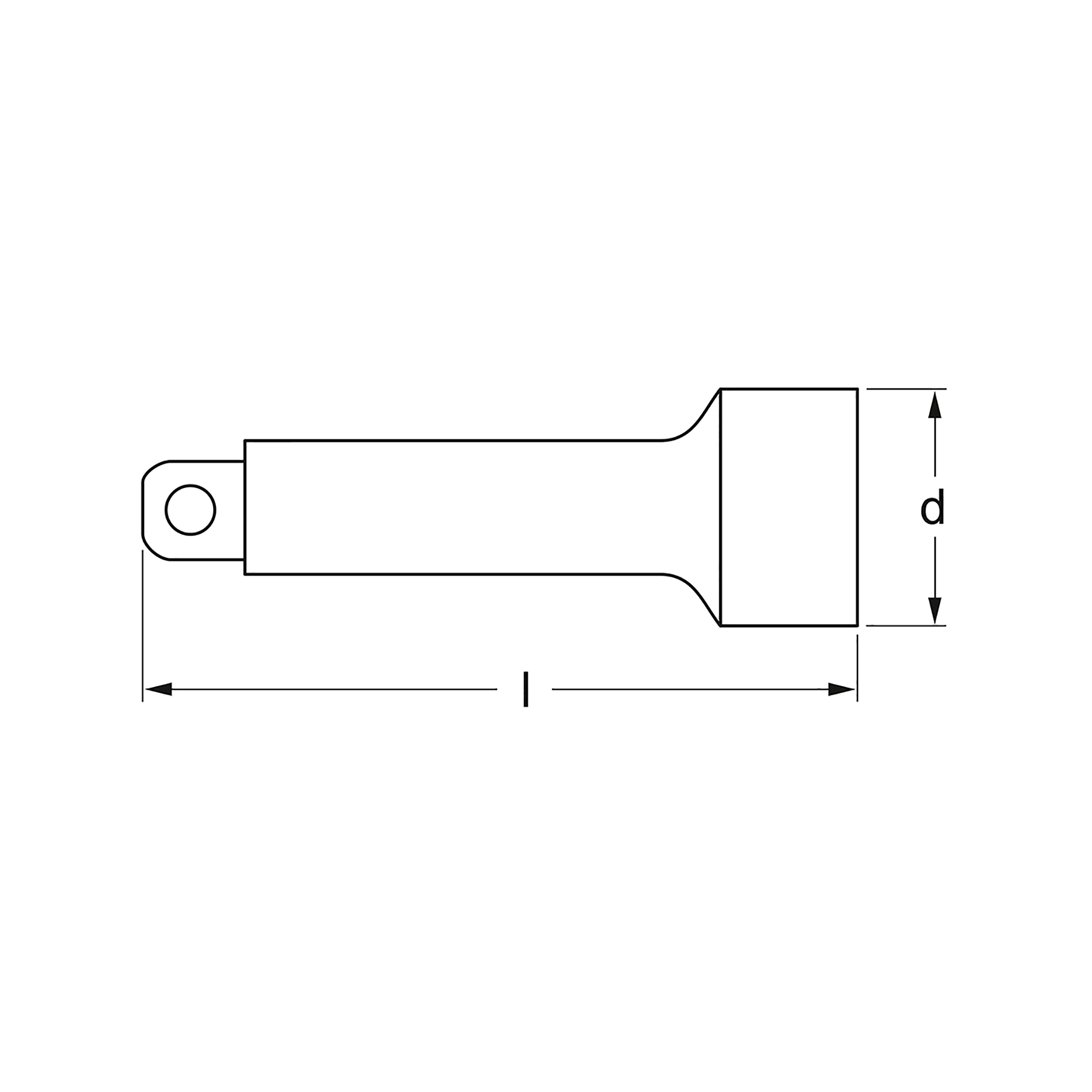 Verlängerung, 25 mm (1"): 200 mm, MATADOR Art.-Code: 60650001