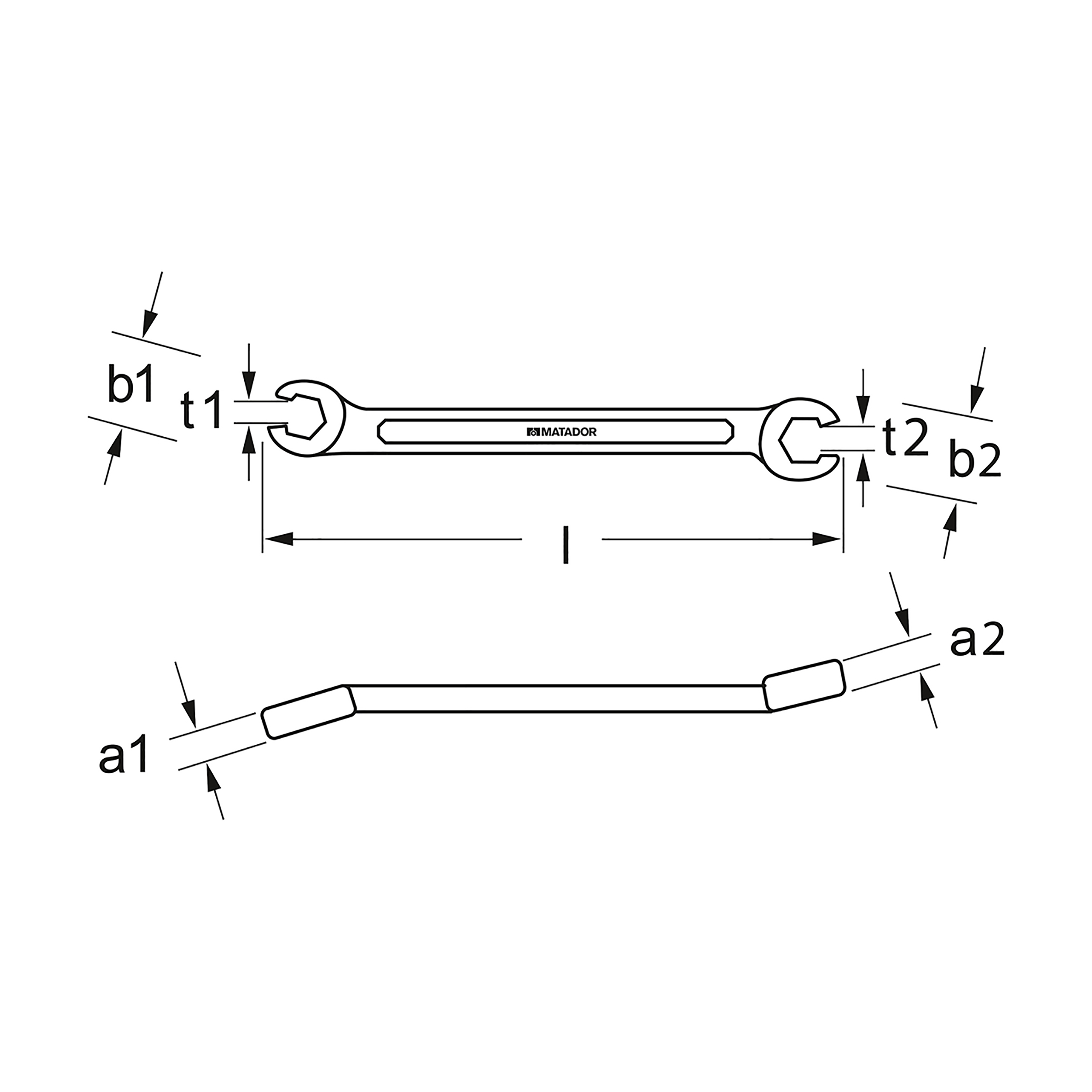 Doppelringschlüssel, offen, DIN 3118, 30x32 mm, MATADOR Art.-Code: 02513032