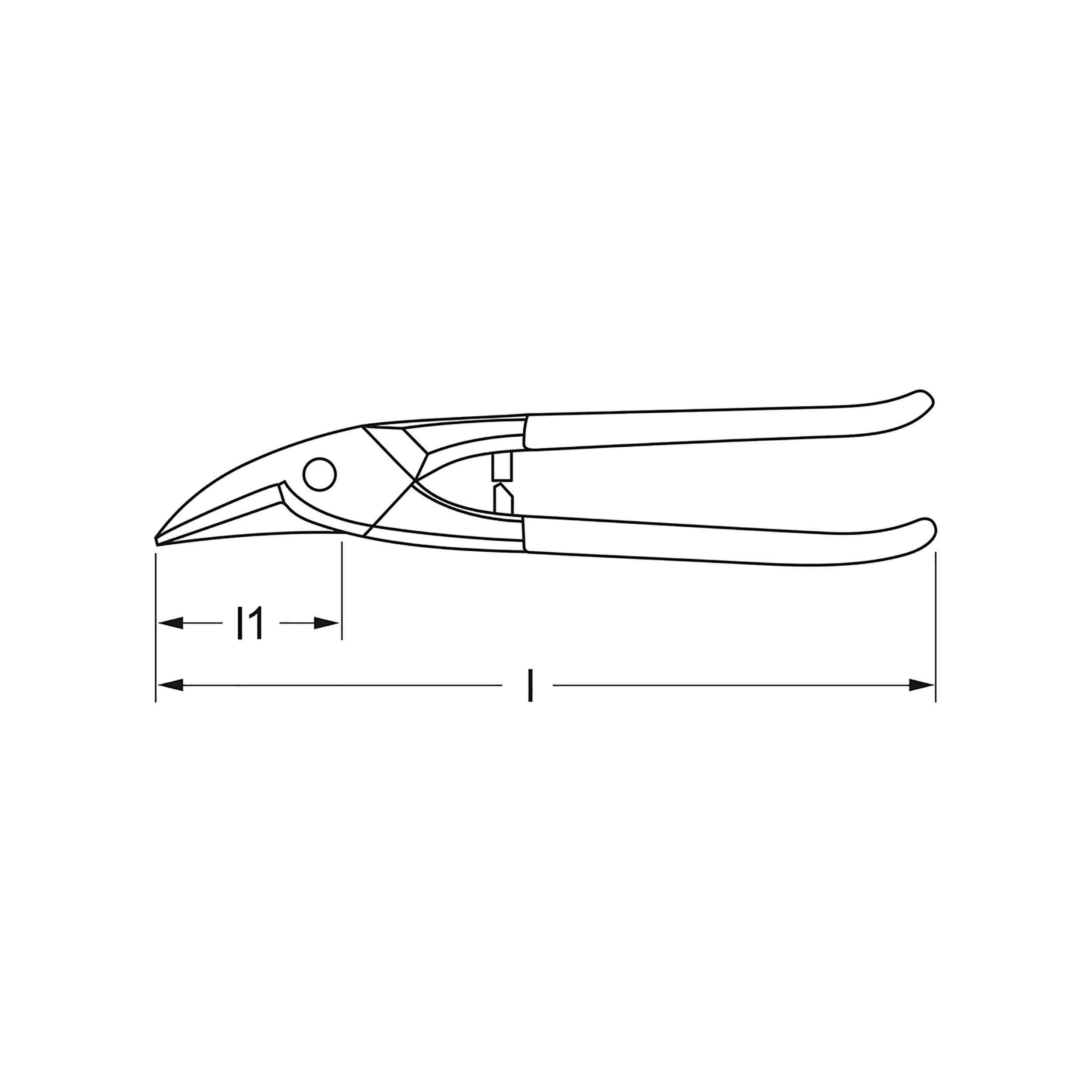 Perforated tin snips left, MATADOR item no. 07450002