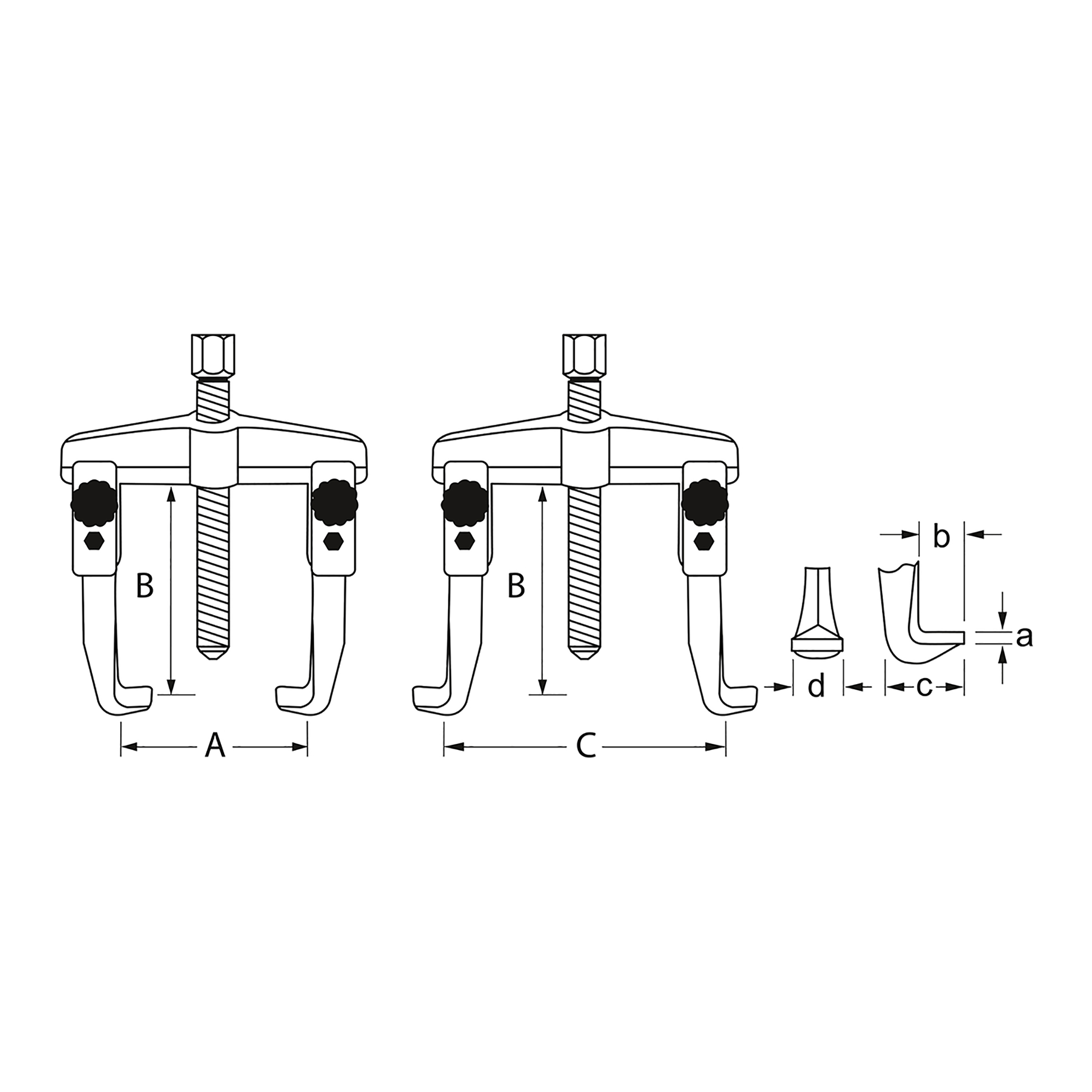 Puller, universal, 2-arm, 25-130 mm, MATADOR item no.: 07260102