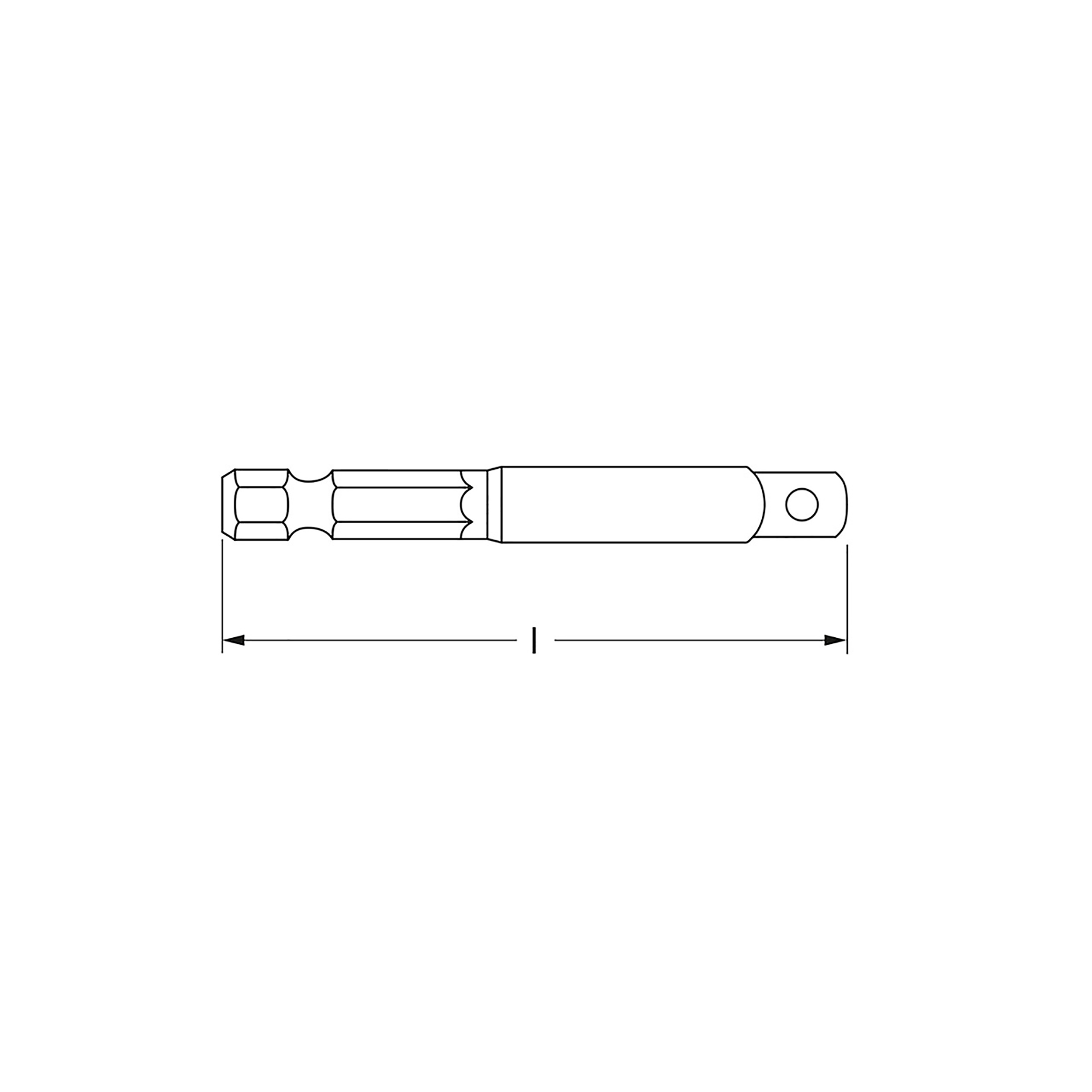 Adapter für Bohrmaschine, M 6,3 mm (1/4") x M 6,3 mm (1/4") , MATADOR Art.-Code: 20850001