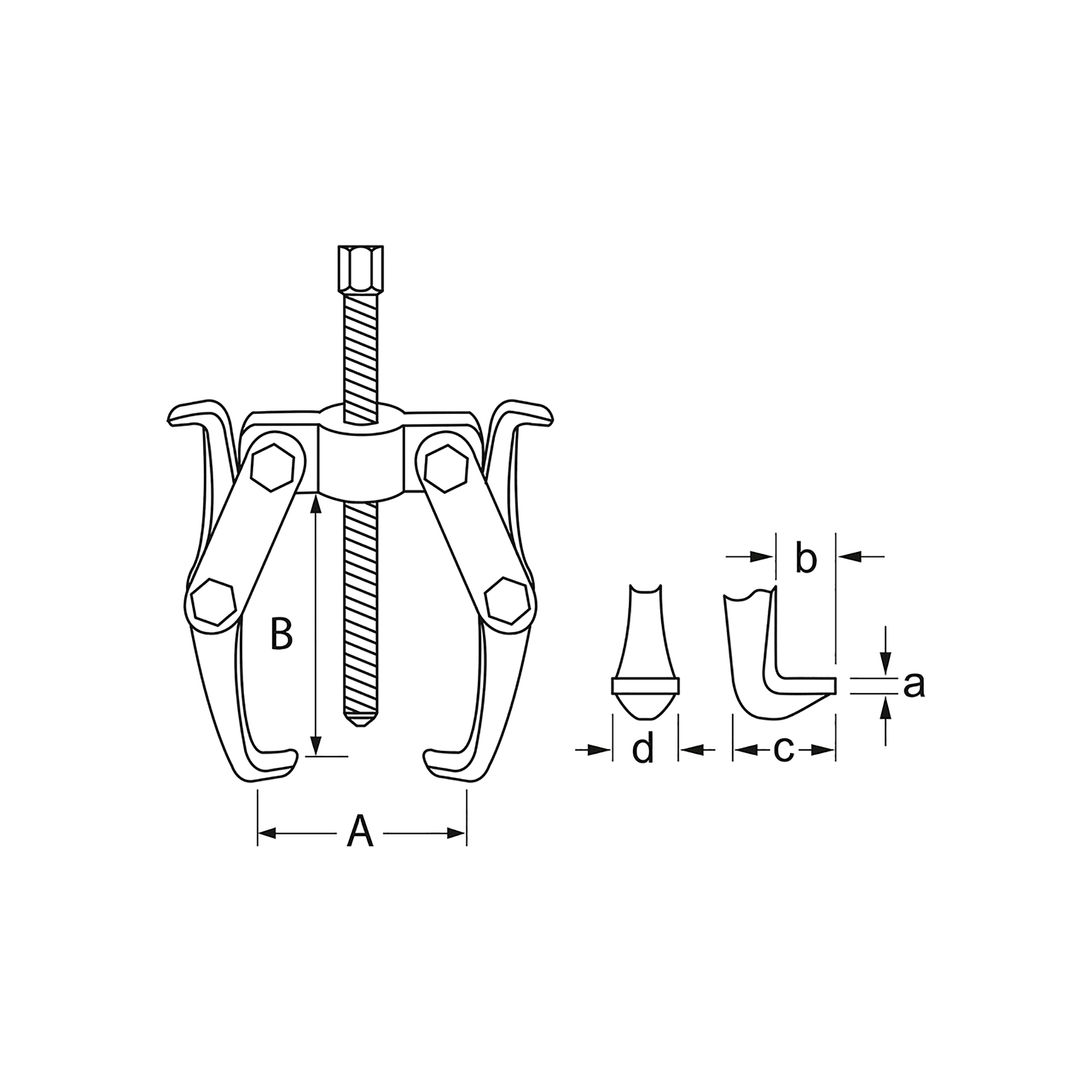 Abzieher, 2-armig, schwere Ausführung, 40-220 mm, MATADOR Art.-Nr