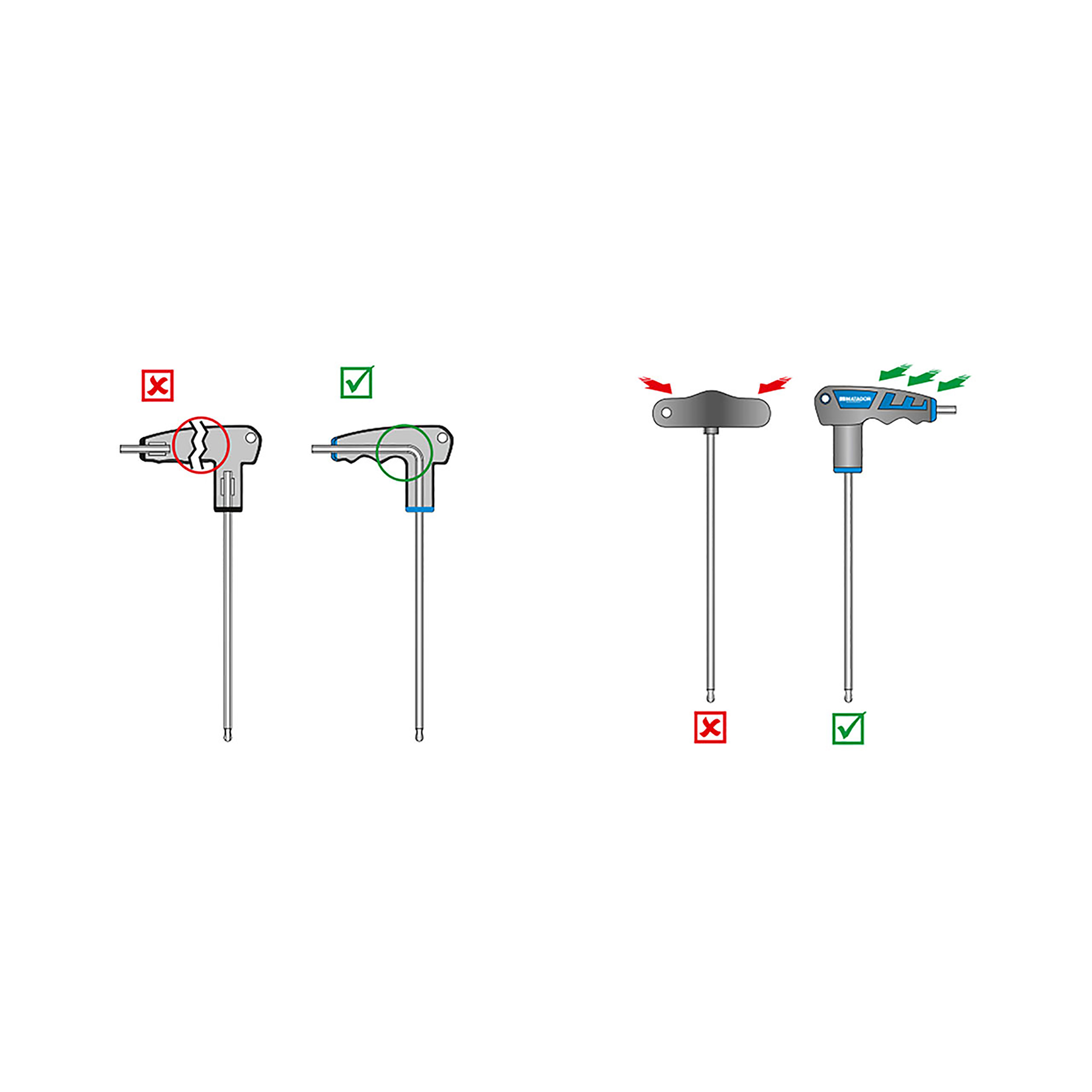 2C T-handle offset screwdriver set, hexagonal, MATADOR 04459070