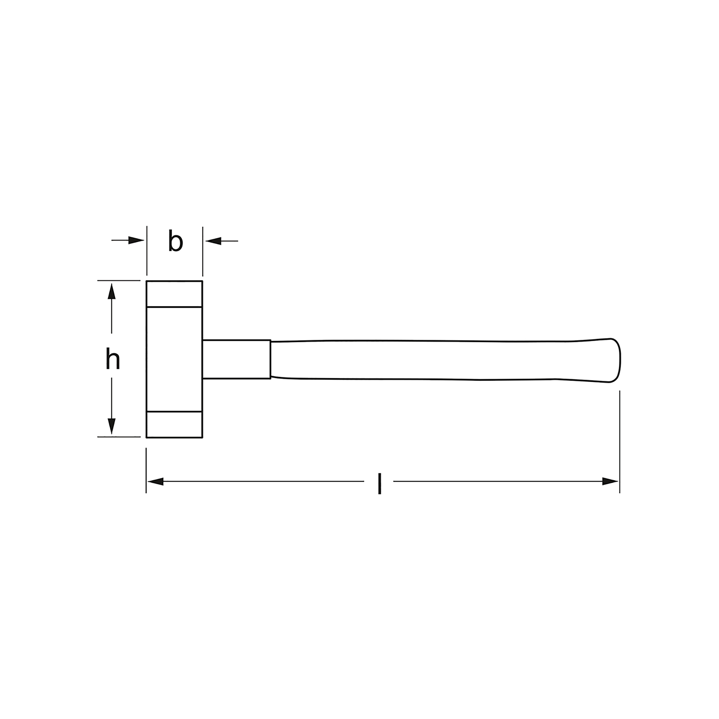 Soft-face hammer, recoilless, 60 mm, 1705 g, MATADOR item no.: 07020600