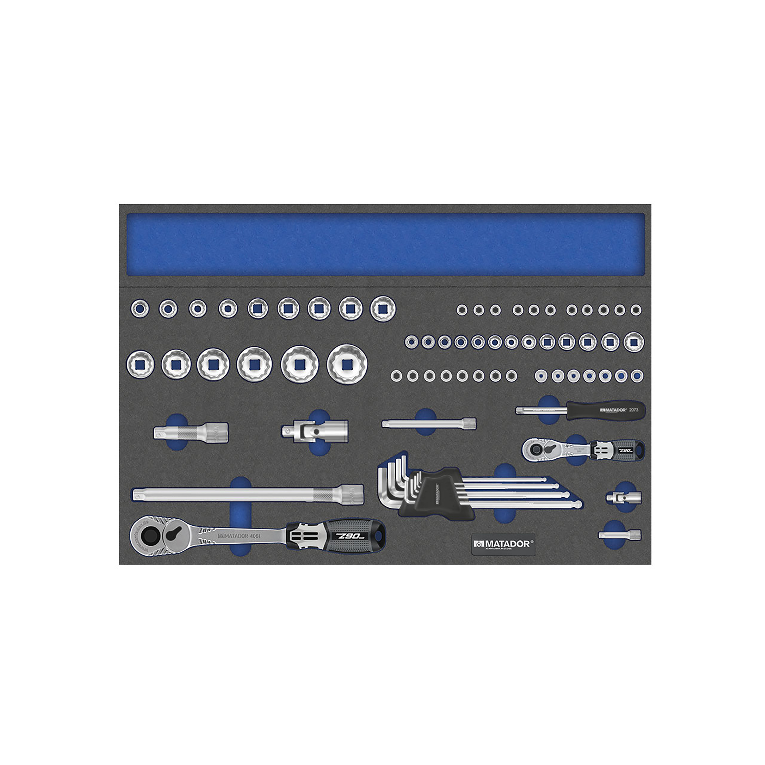 MTS: Socket spanner set XL, 72 pcs., 1/4"-1/2" AF (3/3), MATADOR item no.: 81641413