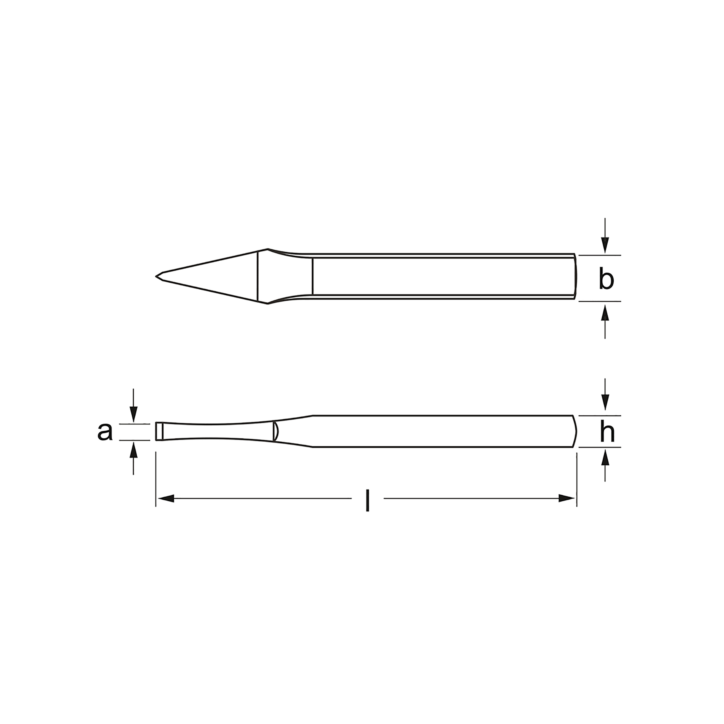 Cross chisel, DIN 6451, form A, 6x150 mm, MATADOR item no.: 07150150