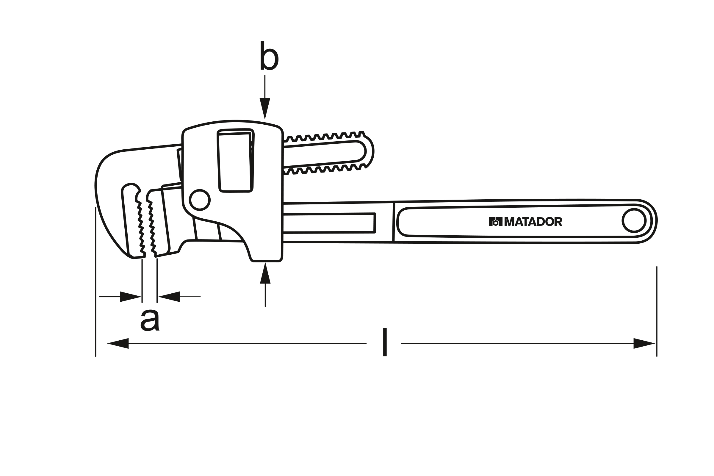 One-hand pipe wrench, MATADOR 0598