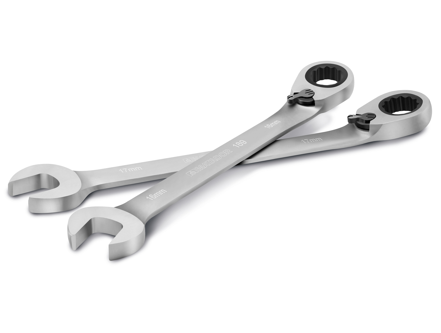 Combination ratchet spanners with lever for quick change of direction.