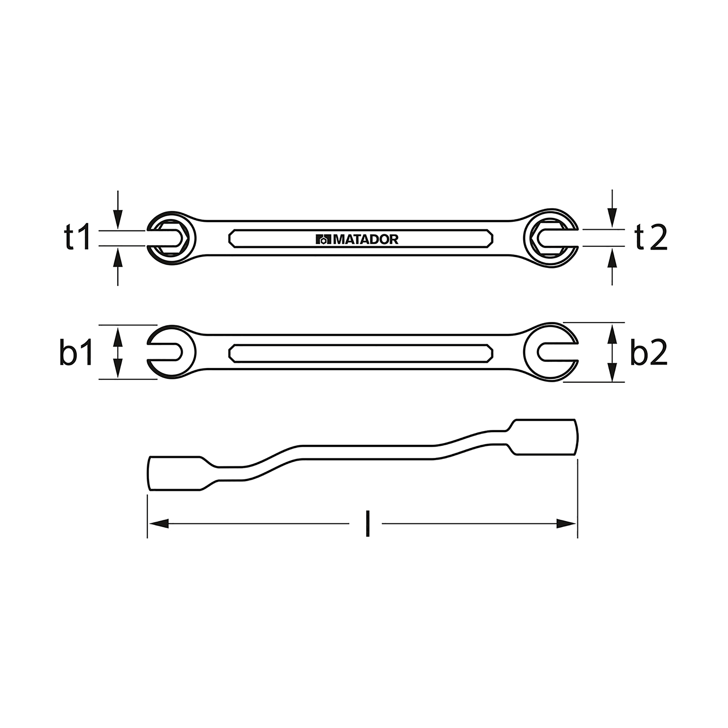 Bremsleitungsschlüssel, gebogen, 10x11 mm, MATADOR Art.-Code: 02500002 Bremsleitungsschlüssel, gebogen, 10x11 mm, MATADOR Art.-Code: 02500002