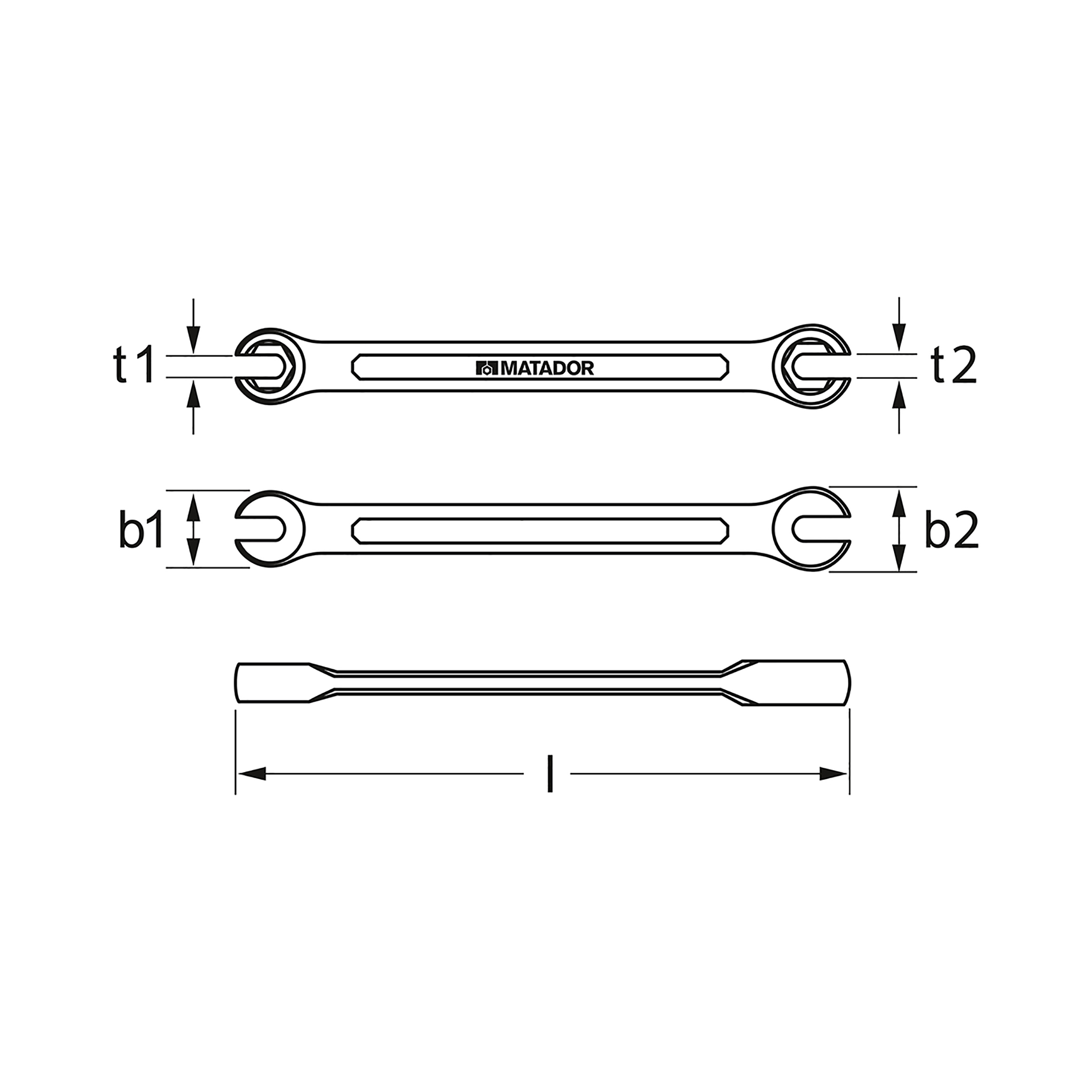 Brake line spanner, straight, MATADOR item no. 02500001