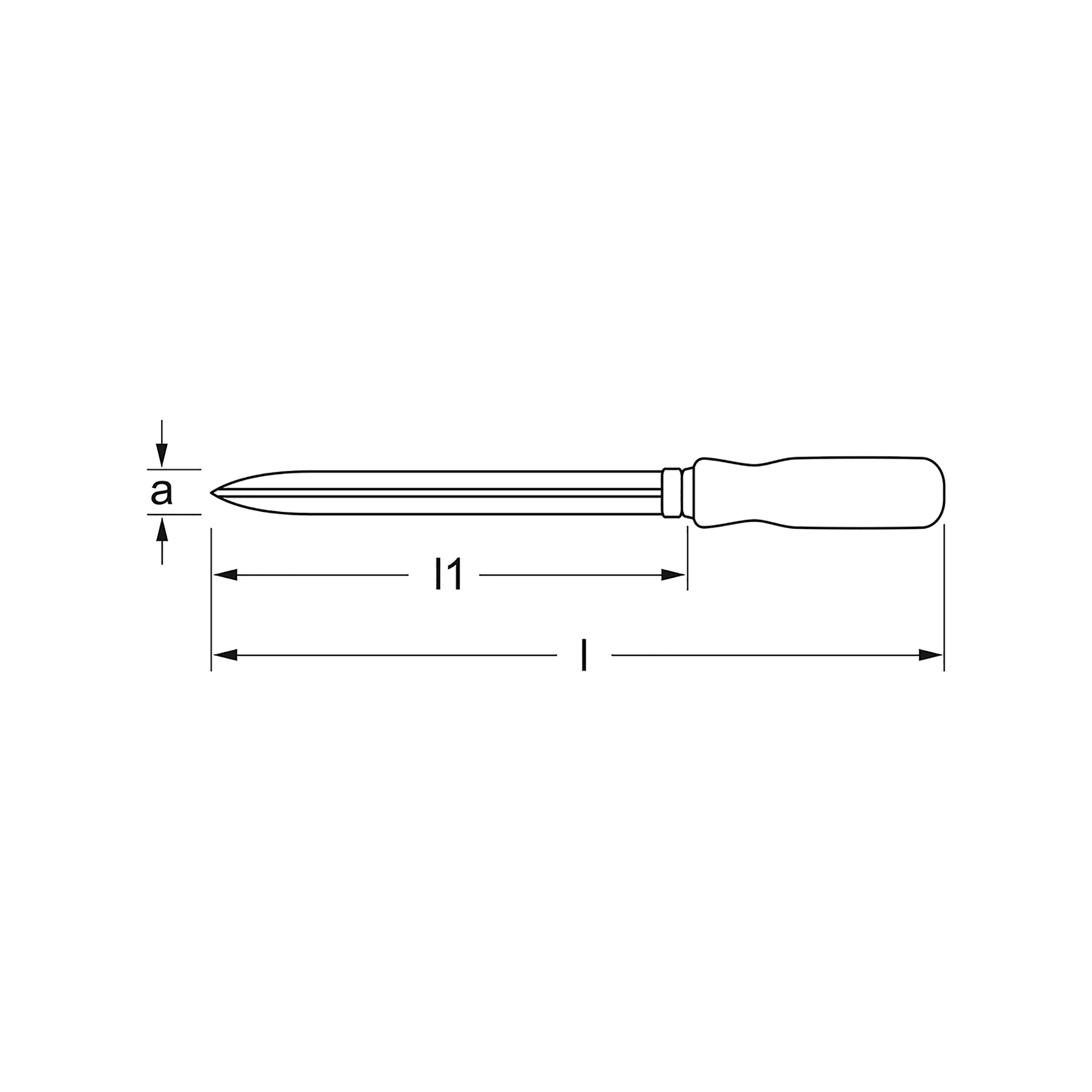 Hollow triangular scraper, DIN 8350, 200 mm (8"), MATADOR item no.: 07880002