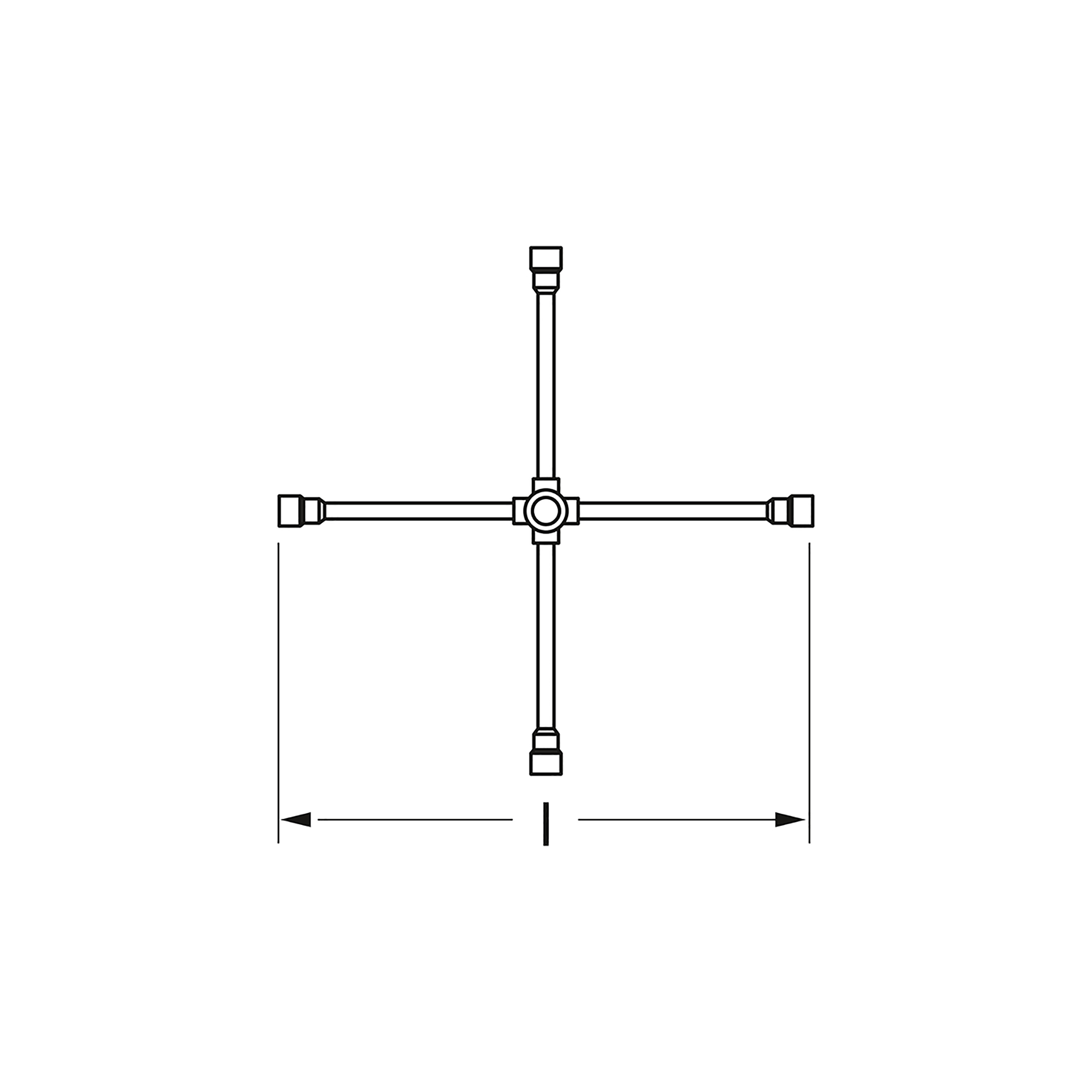 Kreuzschlüssel für Nfz, massiv, 24x27x32x3/4", MATADOR Art.-Code: 03560002