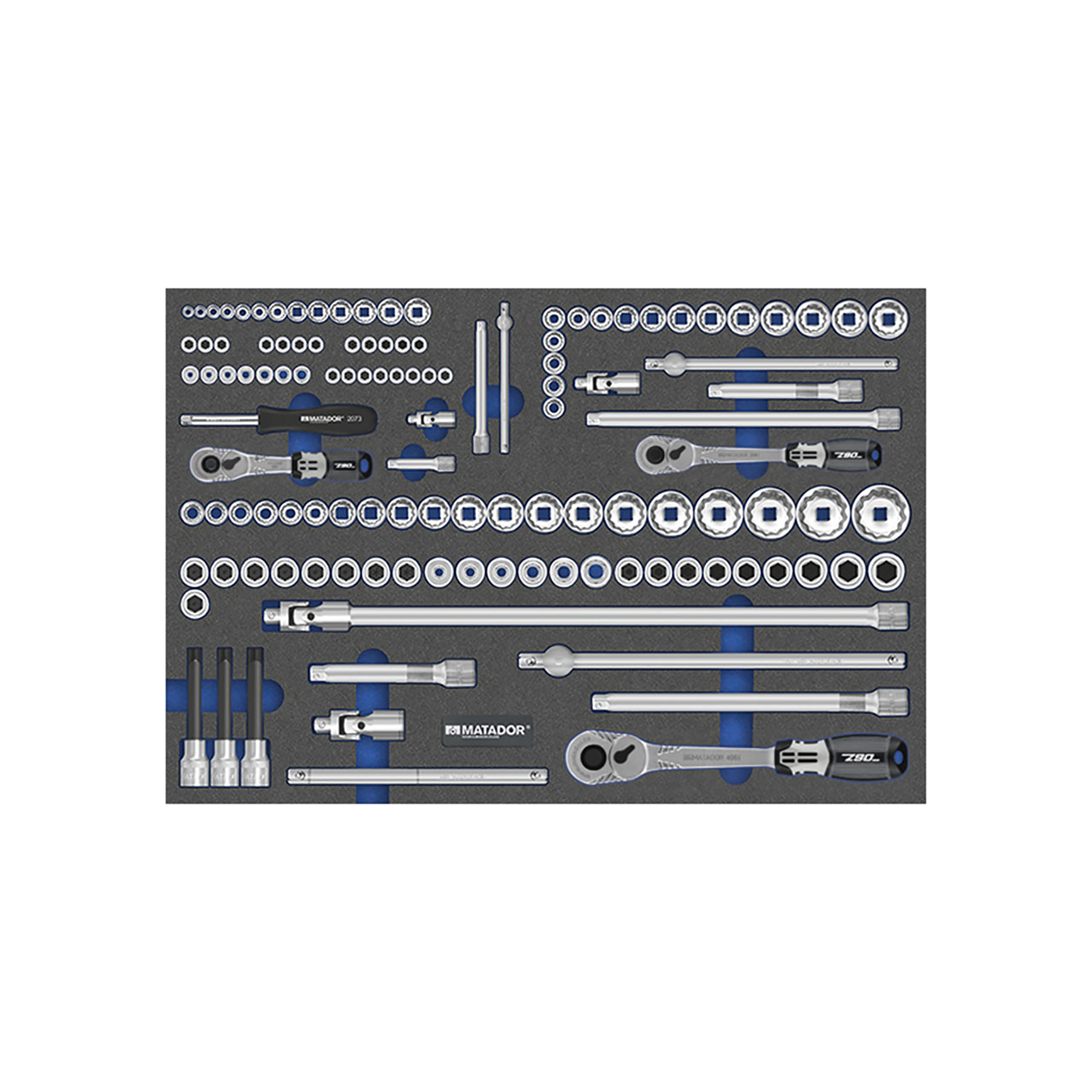 MTS: Socket spanner set Pro XL, 120 pcs., 1/4"-3/8"-1/2" (3/3), MATADOR item no.: 81641422
