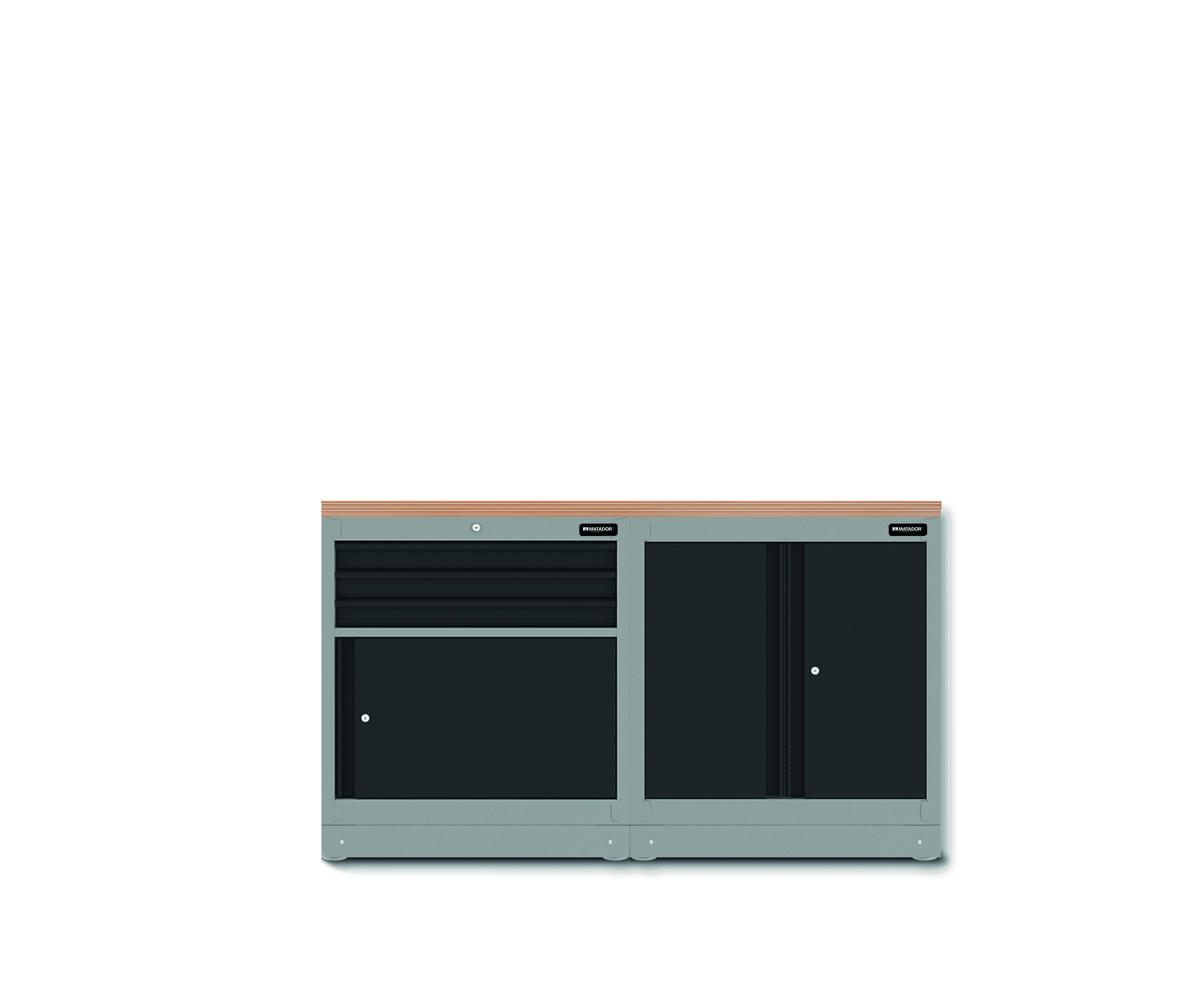 Men's Kitchen: 2-Elemente als Werkbank mit Flügeltürschrank, 1.722 x 1.000 x 526 mm
