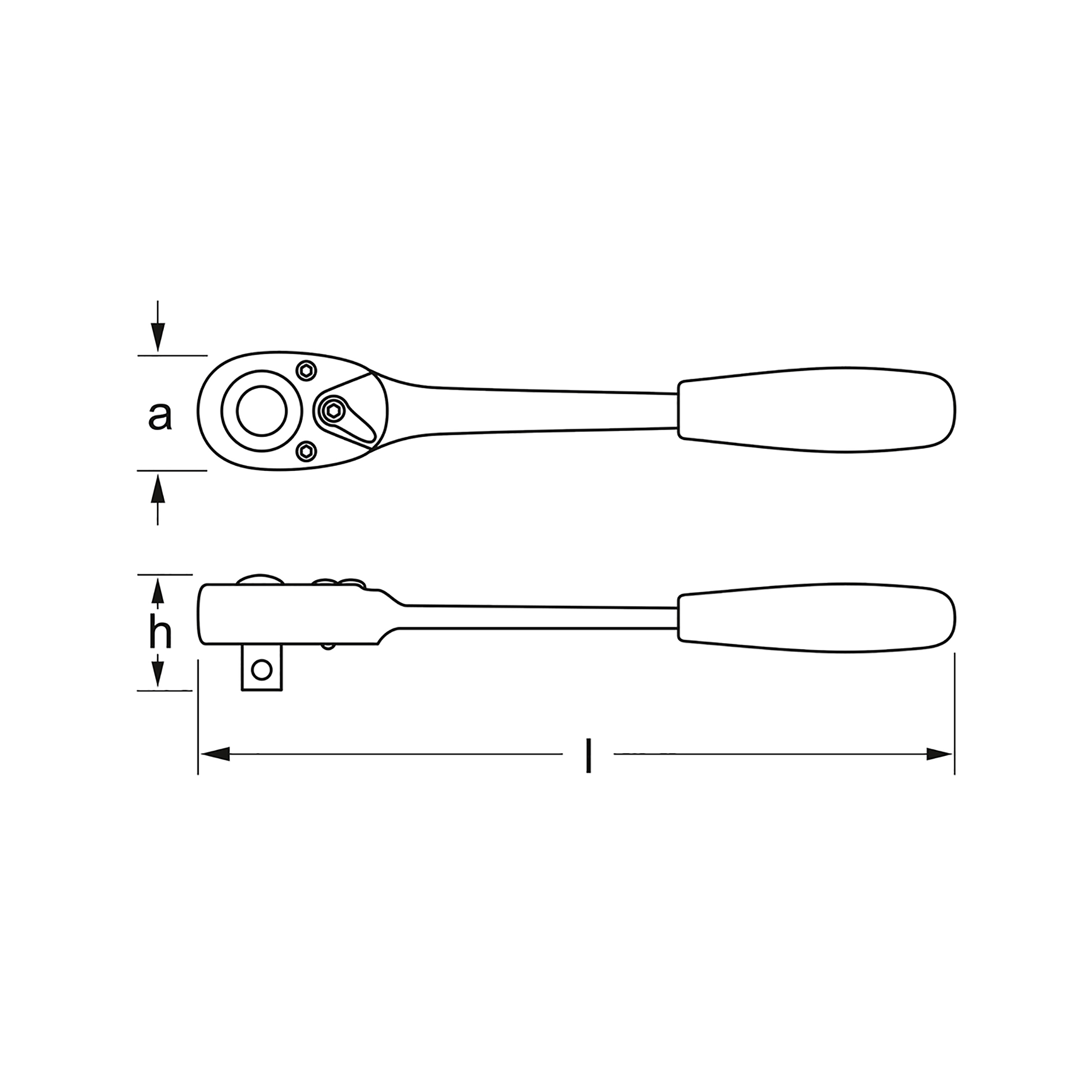 Hebel-Umschaltknarre Z90 mit 90 Zähnen, 12,5 mm (1/2"), MATADOR Art.-Code: 40610090