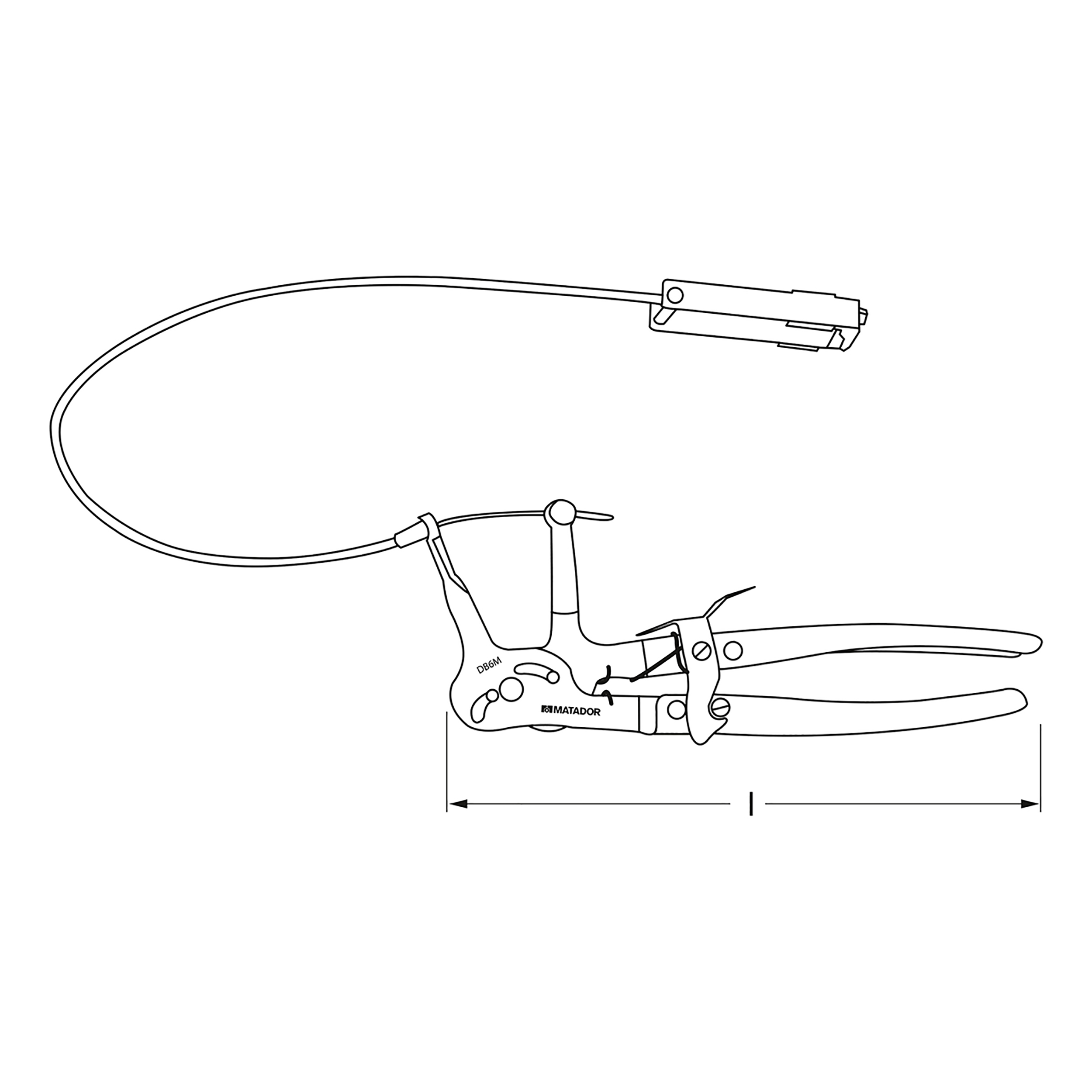 Hose clamp pliers with Bowden cable, 255 mm (10.1/4"), MATADOR item no.: 05480020